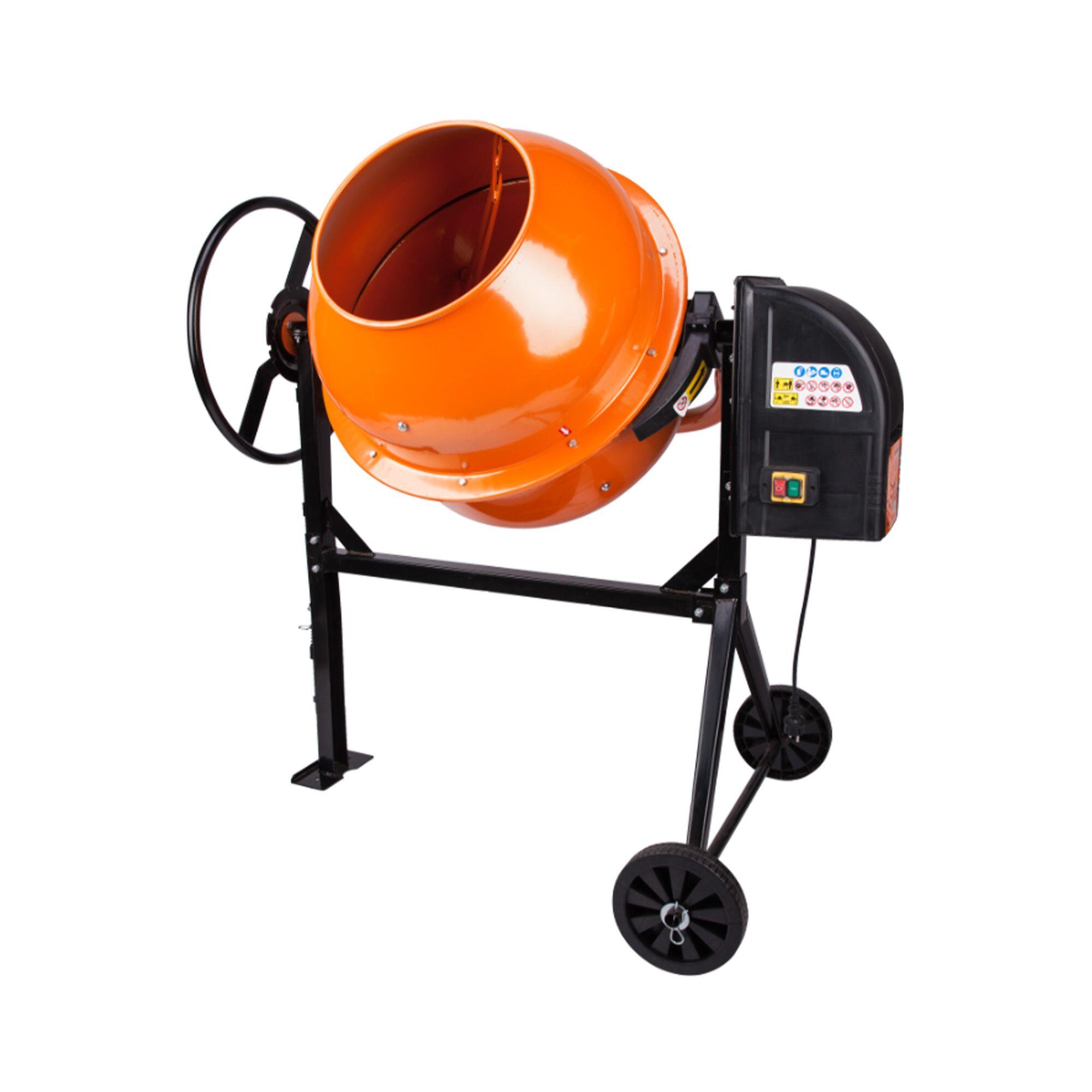 Betoniera profesionala Evotools, motor monofazat, 800W, cuva din otel, 180L, negru/portocaliu