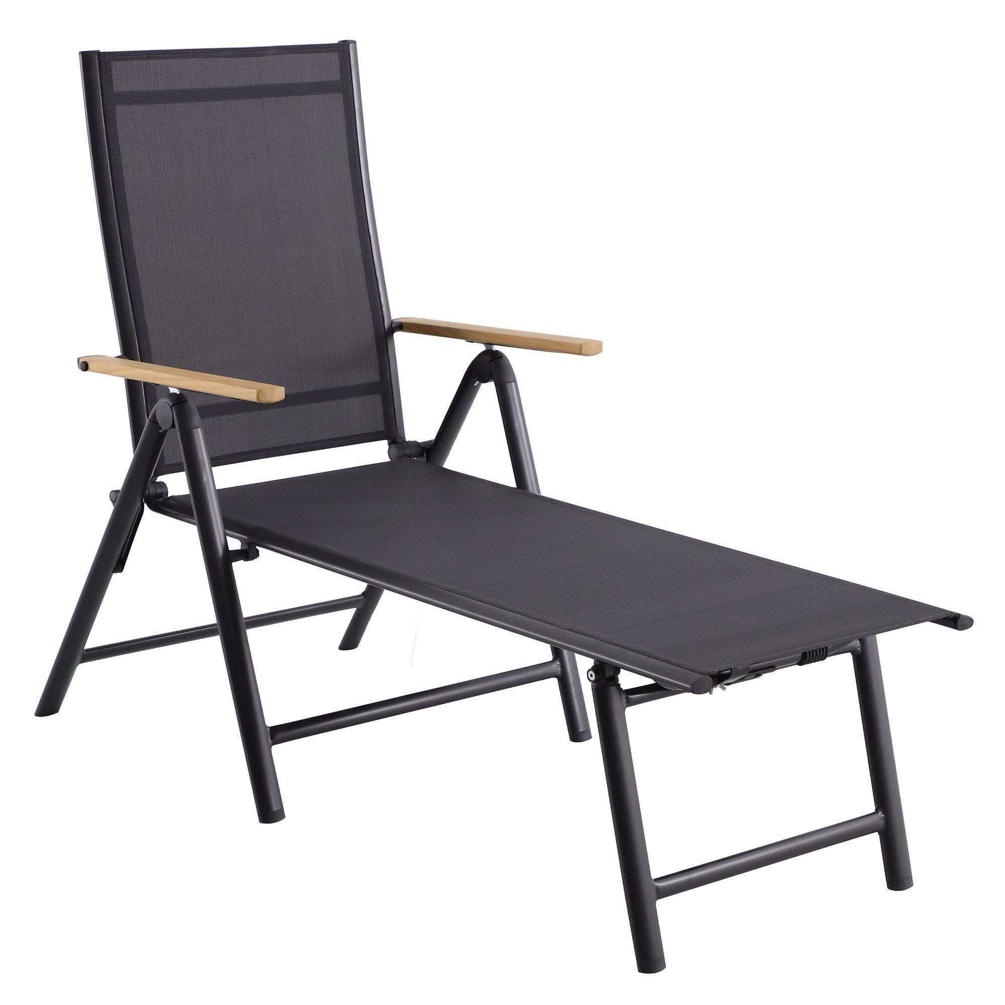 Sezlong Naterial Oris, multipozitii, aluminiu/otel/textil, 66 x