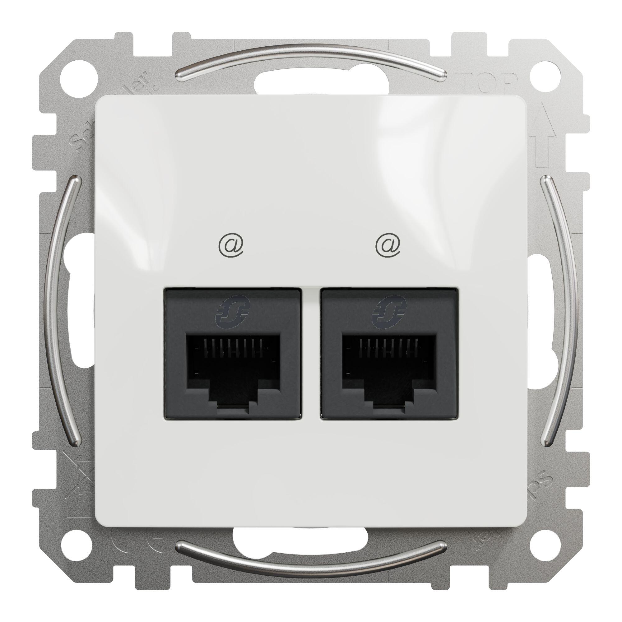 Priza date dubla (RJ45) Sedna New, CAT6 UTP, clasica, IP20, alba ...