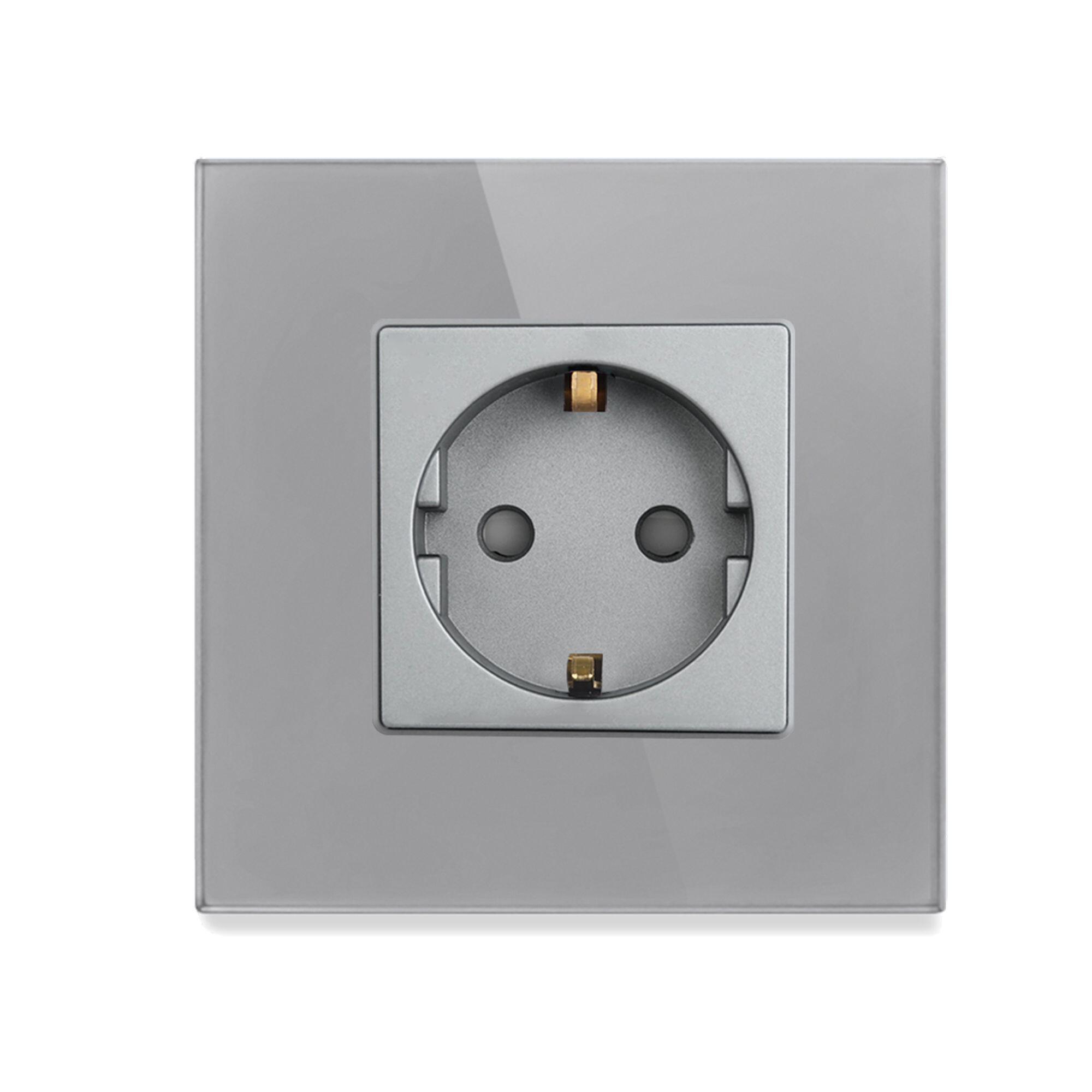 Priza simpla Doc, IP20, gri