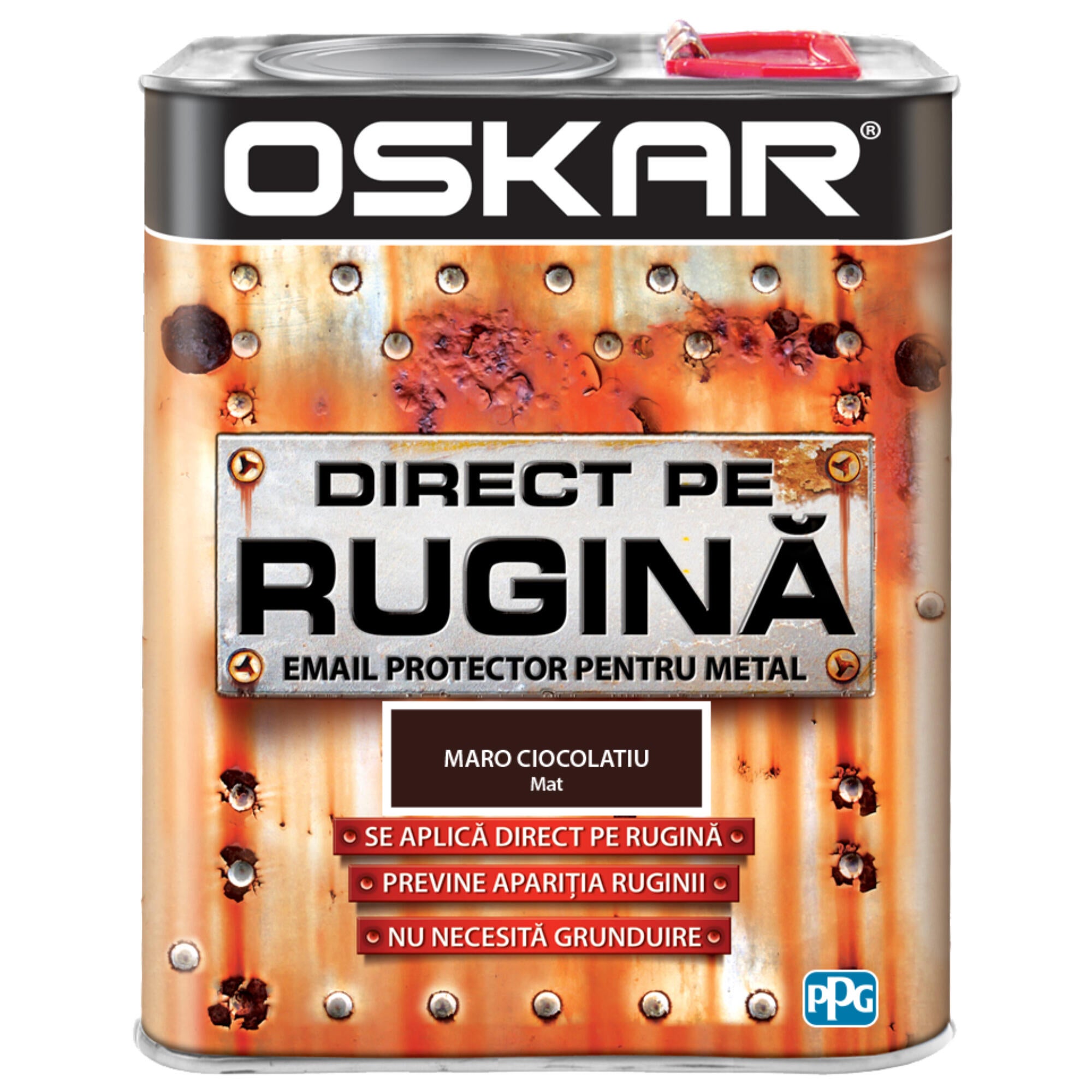 Email pe baza de solvent Oskar Direct pe Rugina, maro ciocolatiu, aspect mat, 2.5 L