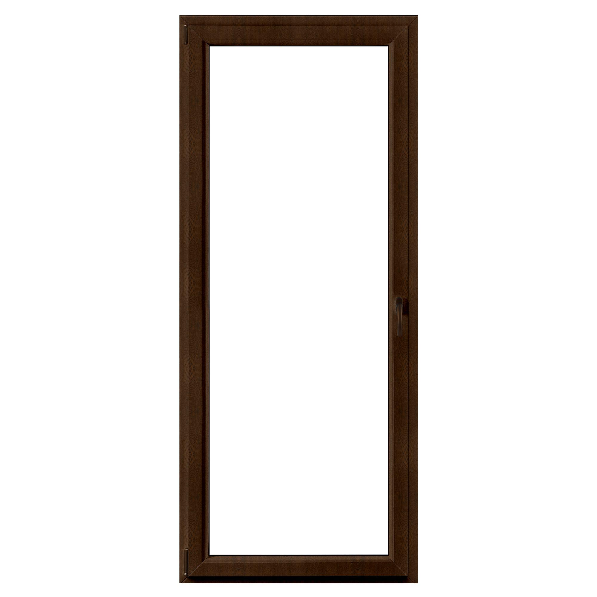 Usa PVC balcon, 5 camere, 86 x 204 cm, deschidere dubla, stanga, nuc