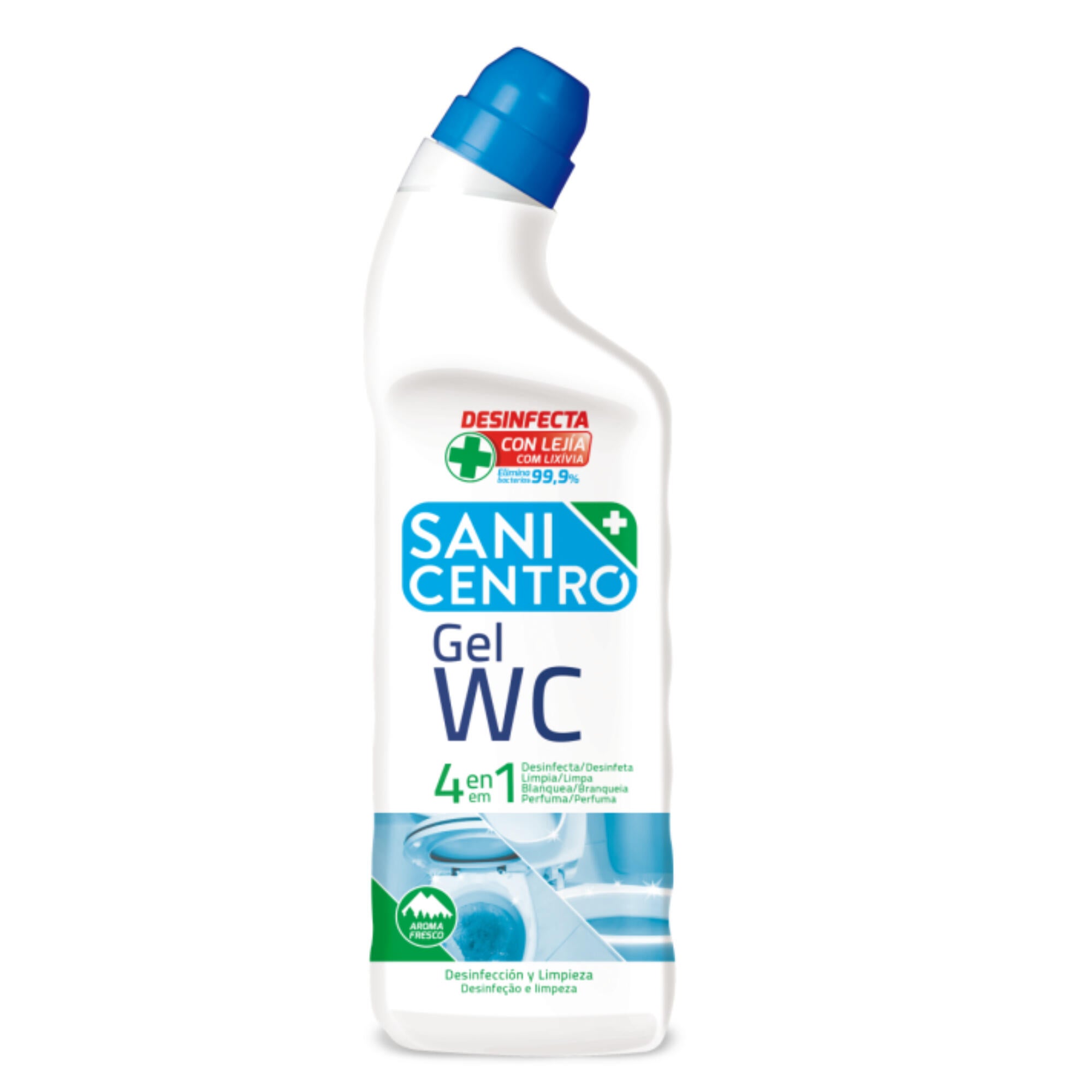 Gel pentru curatarea vasului WC, anticalcar si dezinfectant, Sanicentro, 1 L, parfum fresh