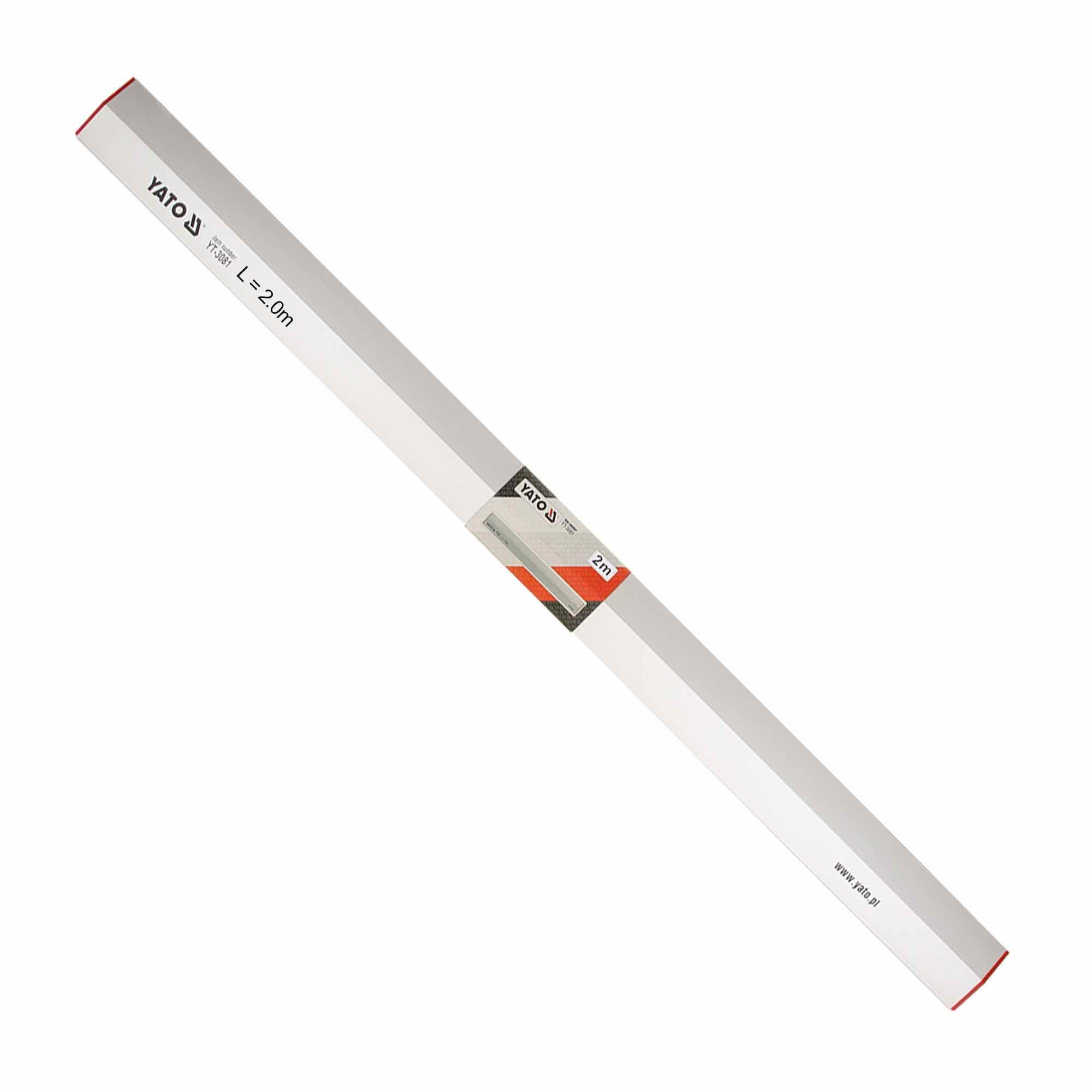 Dreptar aluminiu Yato, trapezoidal, L 2000 mm, argintiu