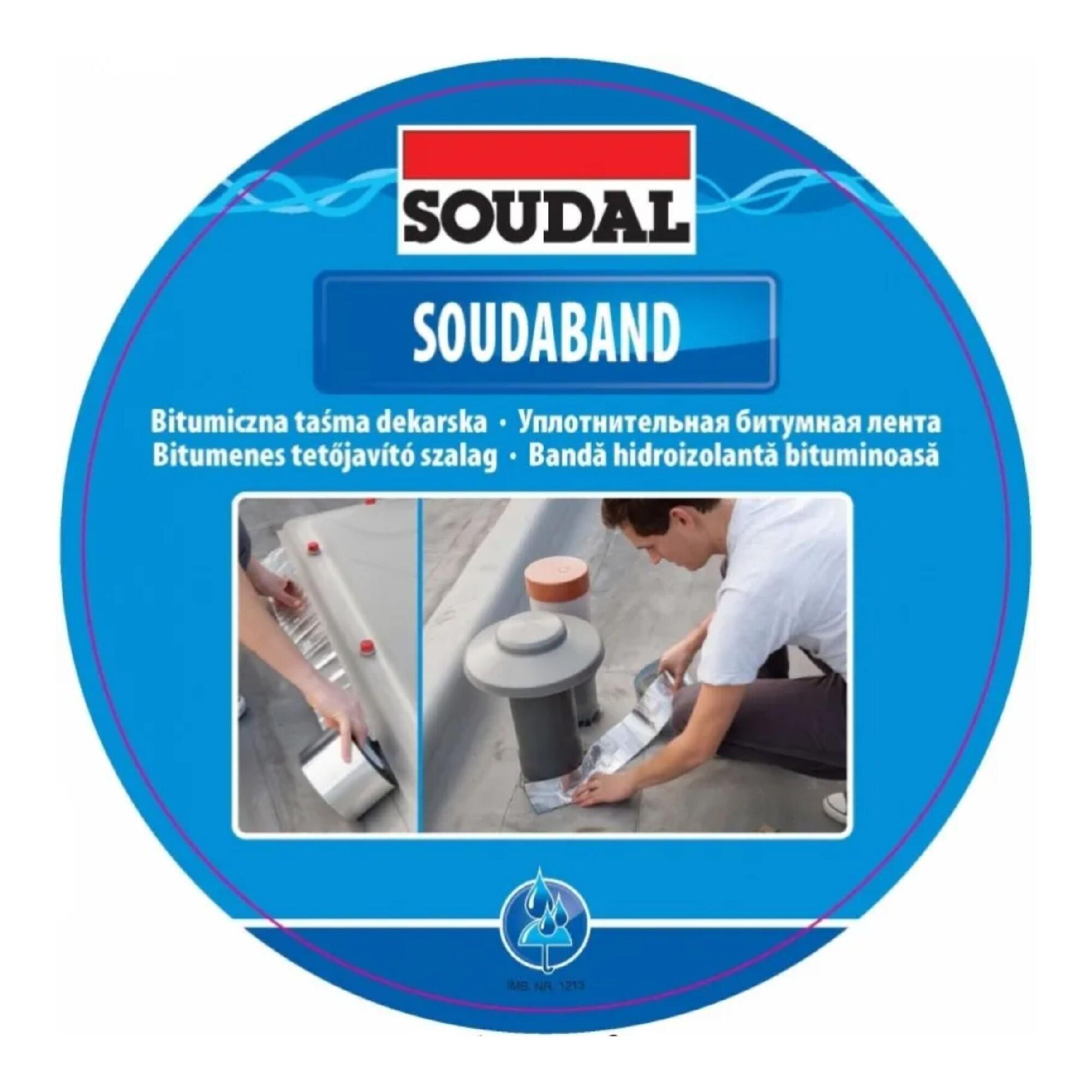 Banda bituminoasa Soudal, aluminiu, RAL 8017, 10 x 1000 cm