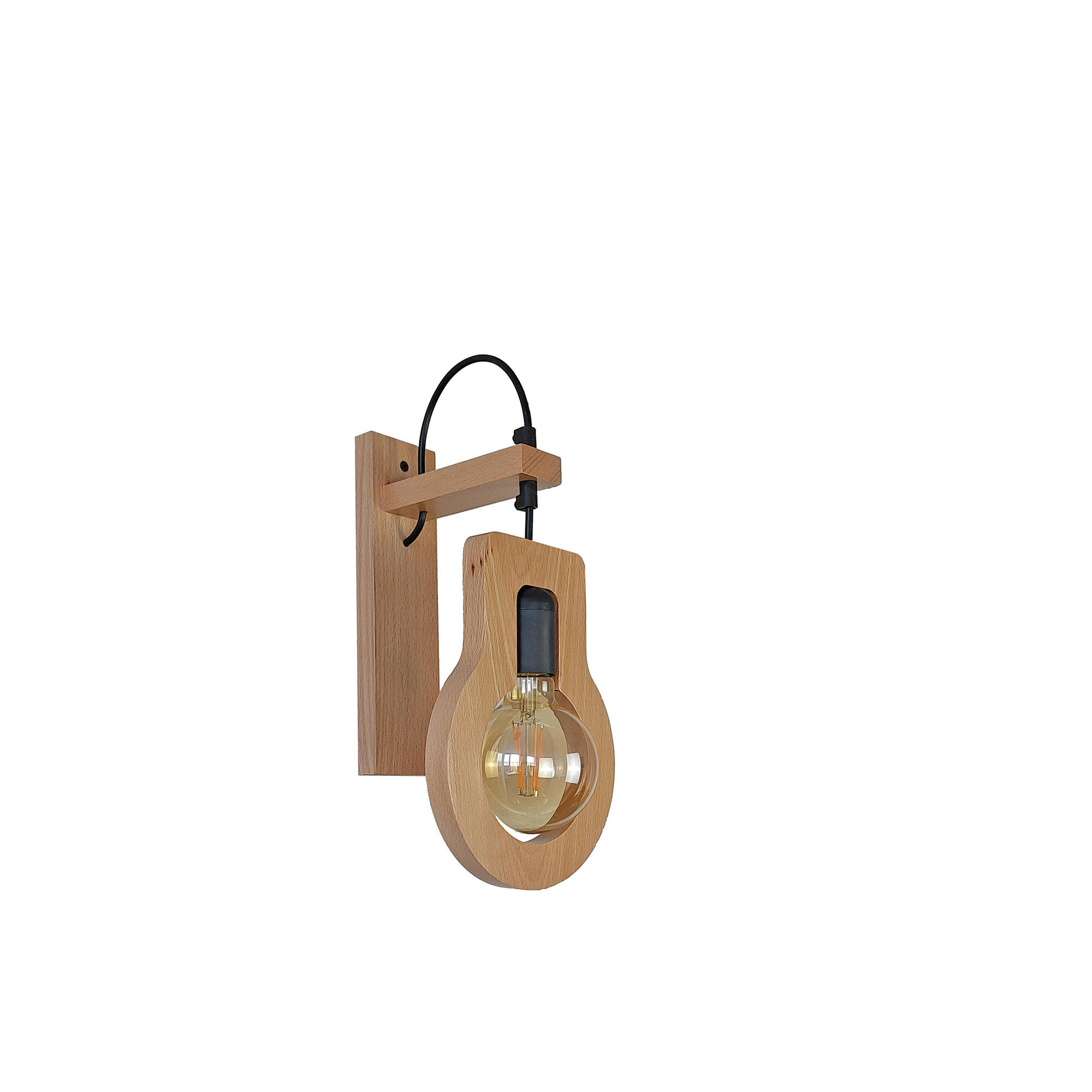 Aplica Yoko, 1 x E27, lemn natur