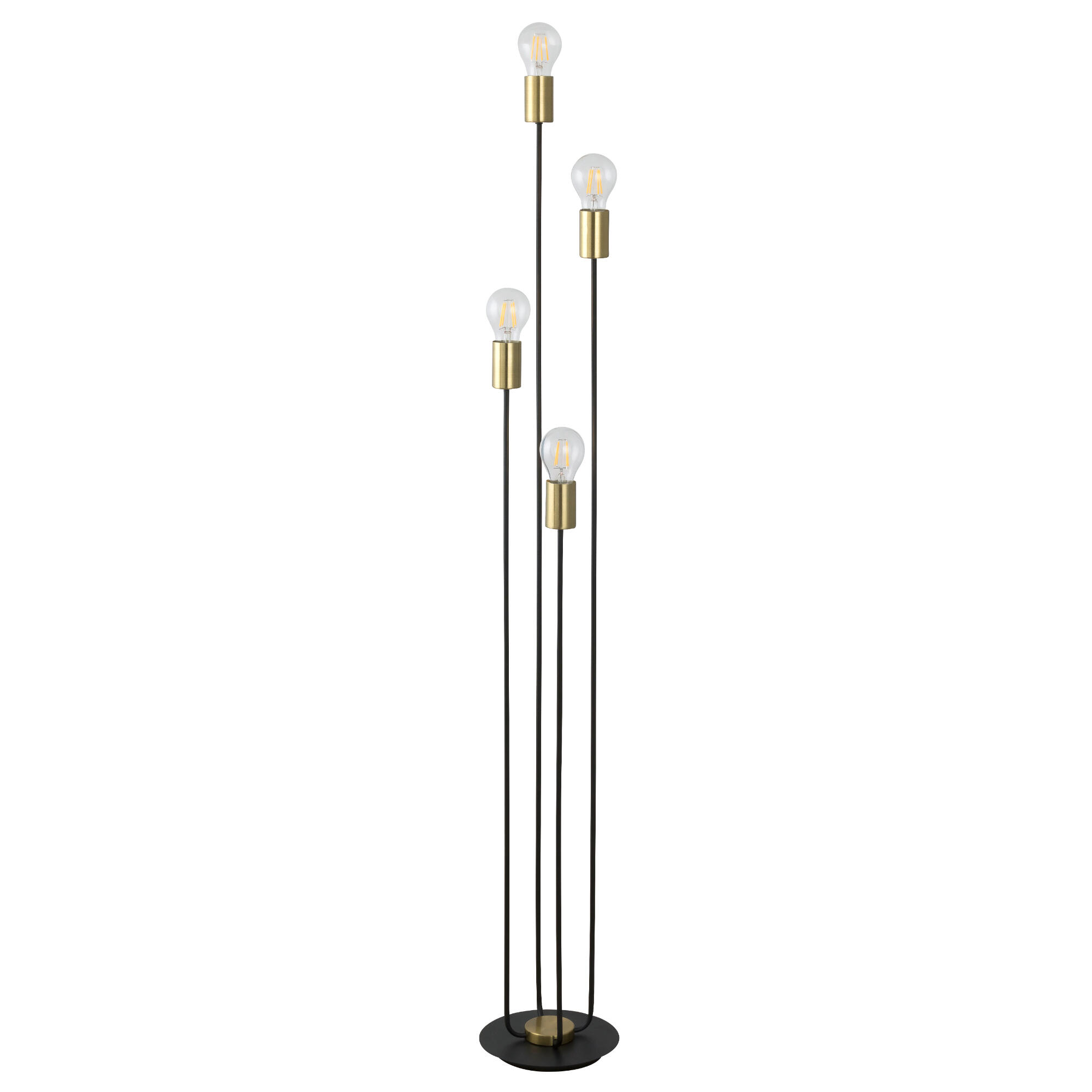 Lampadar Lanny, 4 x E27, 15 W, H 136 cm, negru/auriu