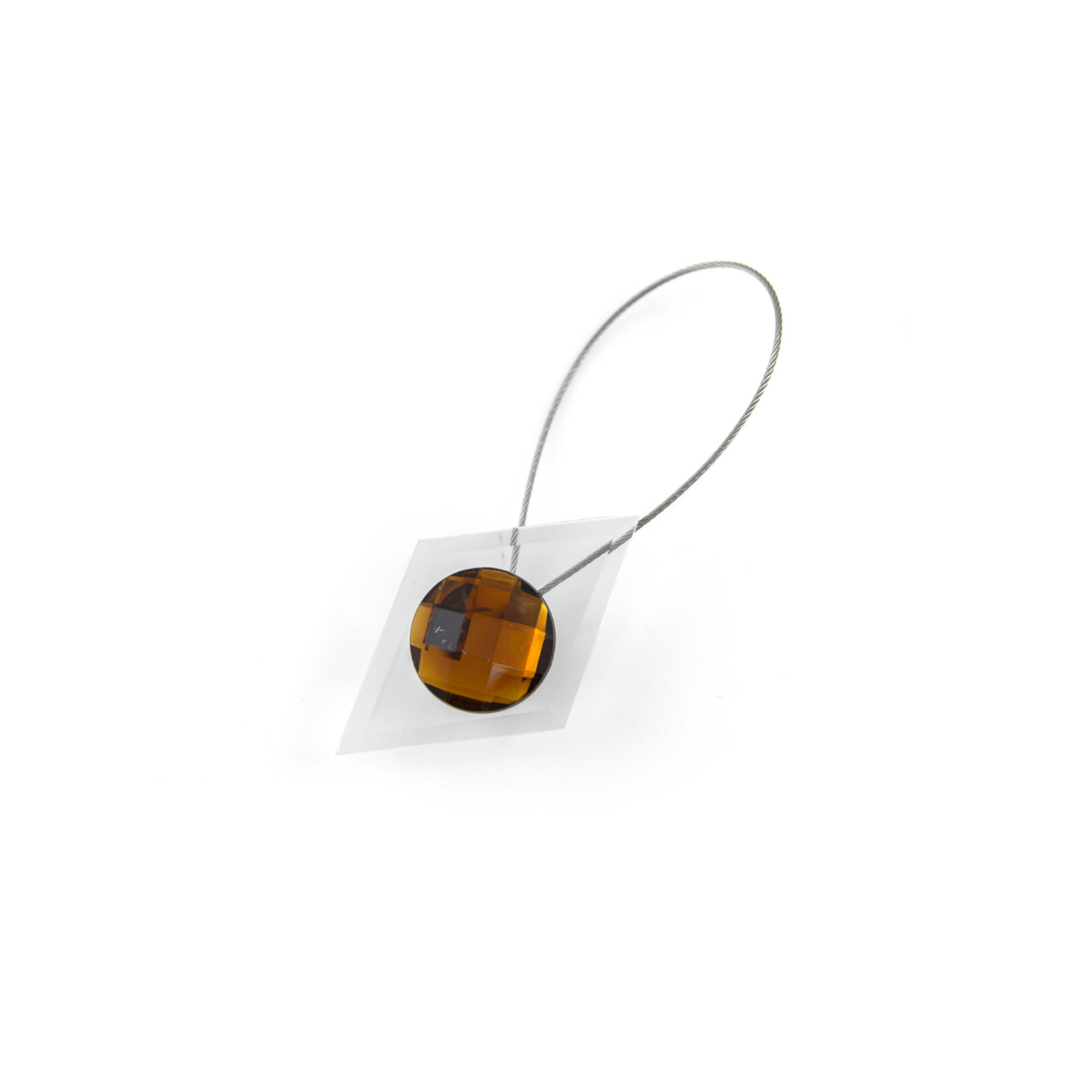 Magnet perdea Crystal, model rotund, cafea