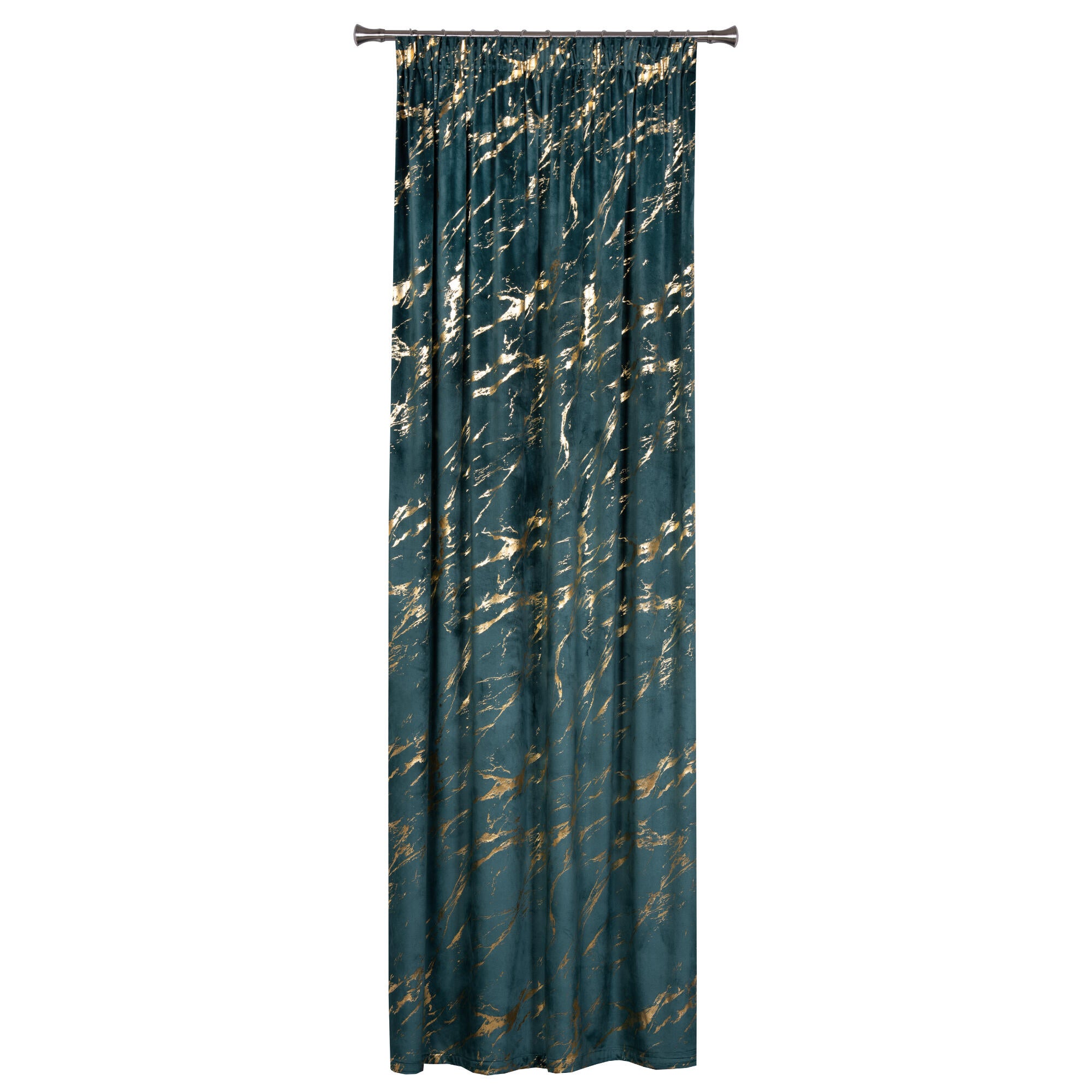 Draperie 140 x 260 cm Storm, cu rejansa, verde/auriu