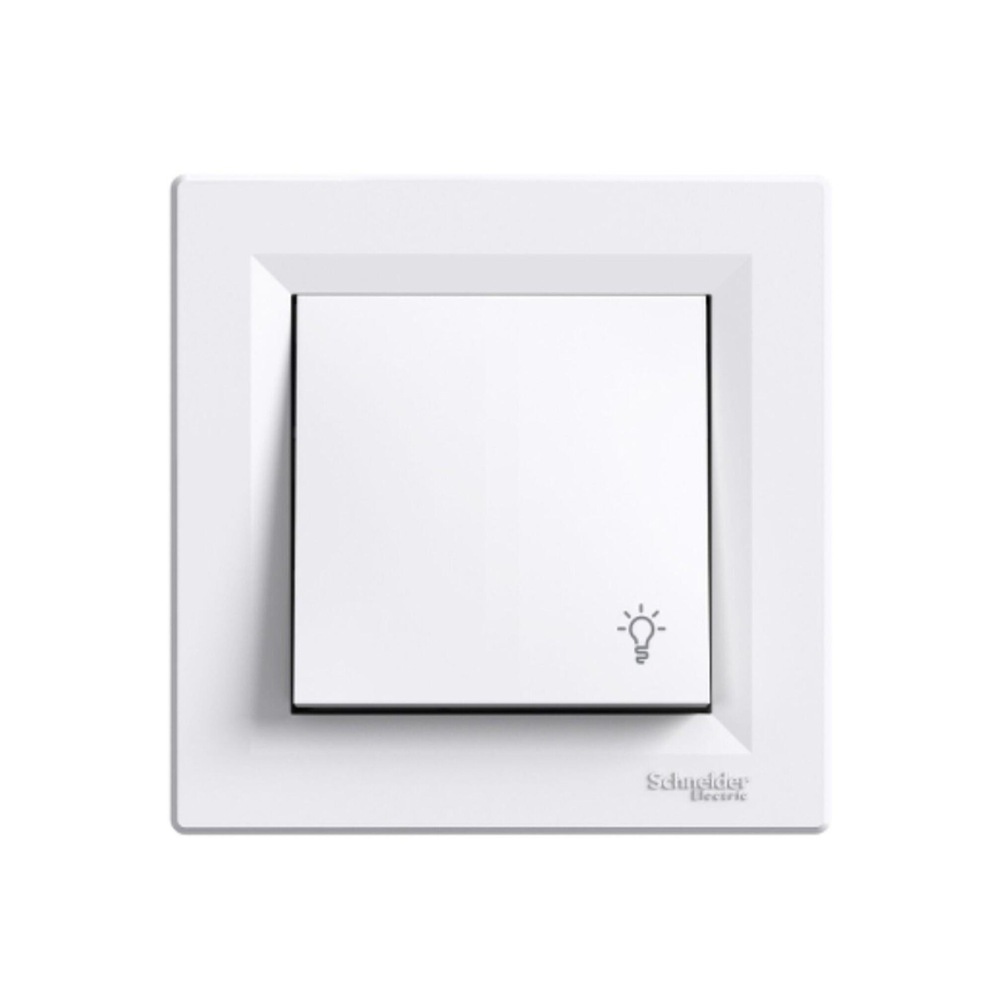 Intrerupator cu revenire Schneider Asfora, pentru sonerie, clasic, IP20, alb