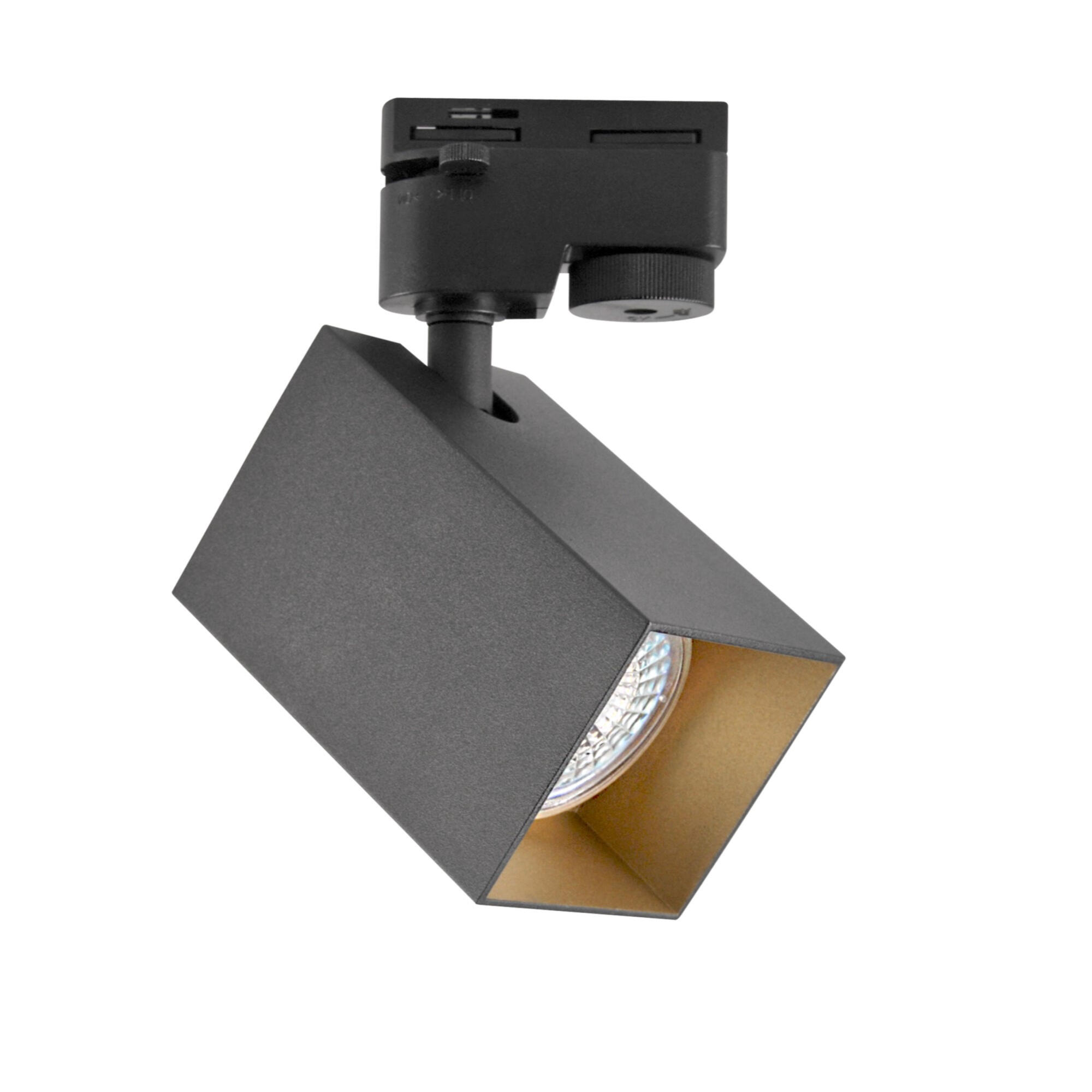 Spot pe sina Square, 1 x GU10, negru/auriu