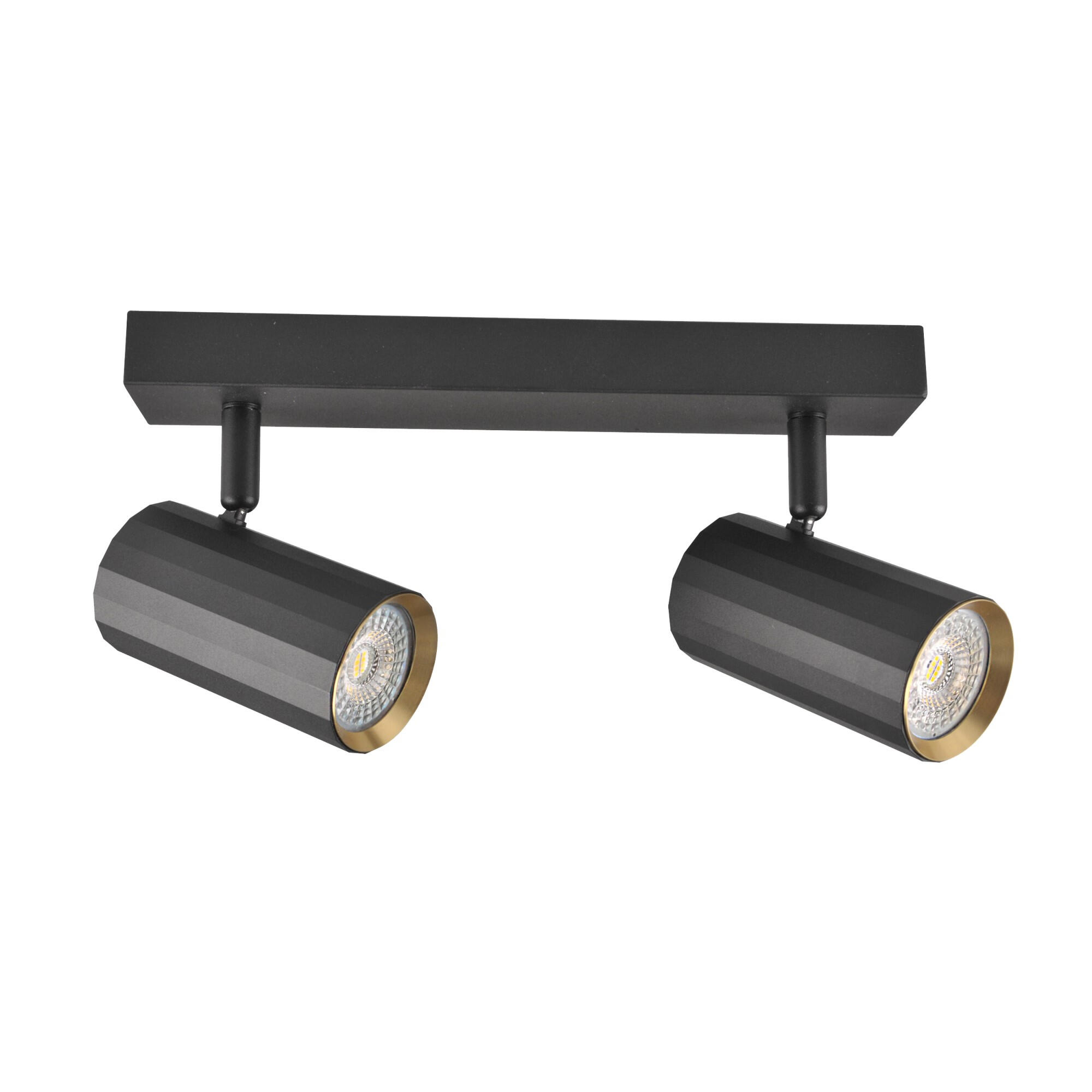 Spot pe bara Nicea, 2 x GU10, 10 W, negru/auriu