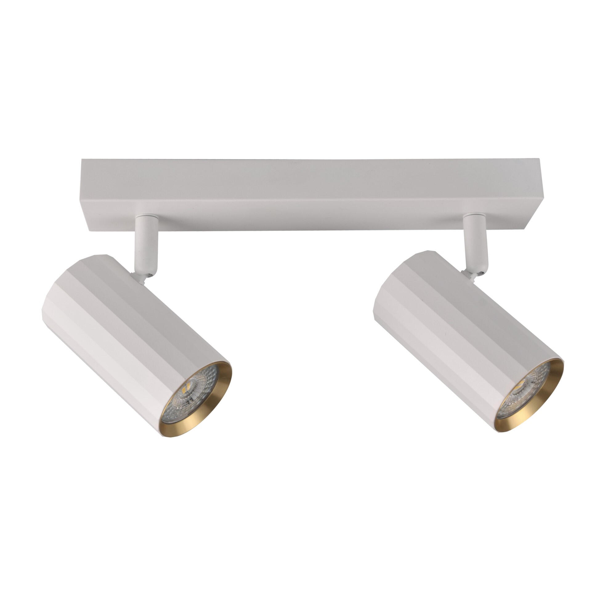 Spot pe bara Nicea, 2 x GU10, 10 W, alb/auriu