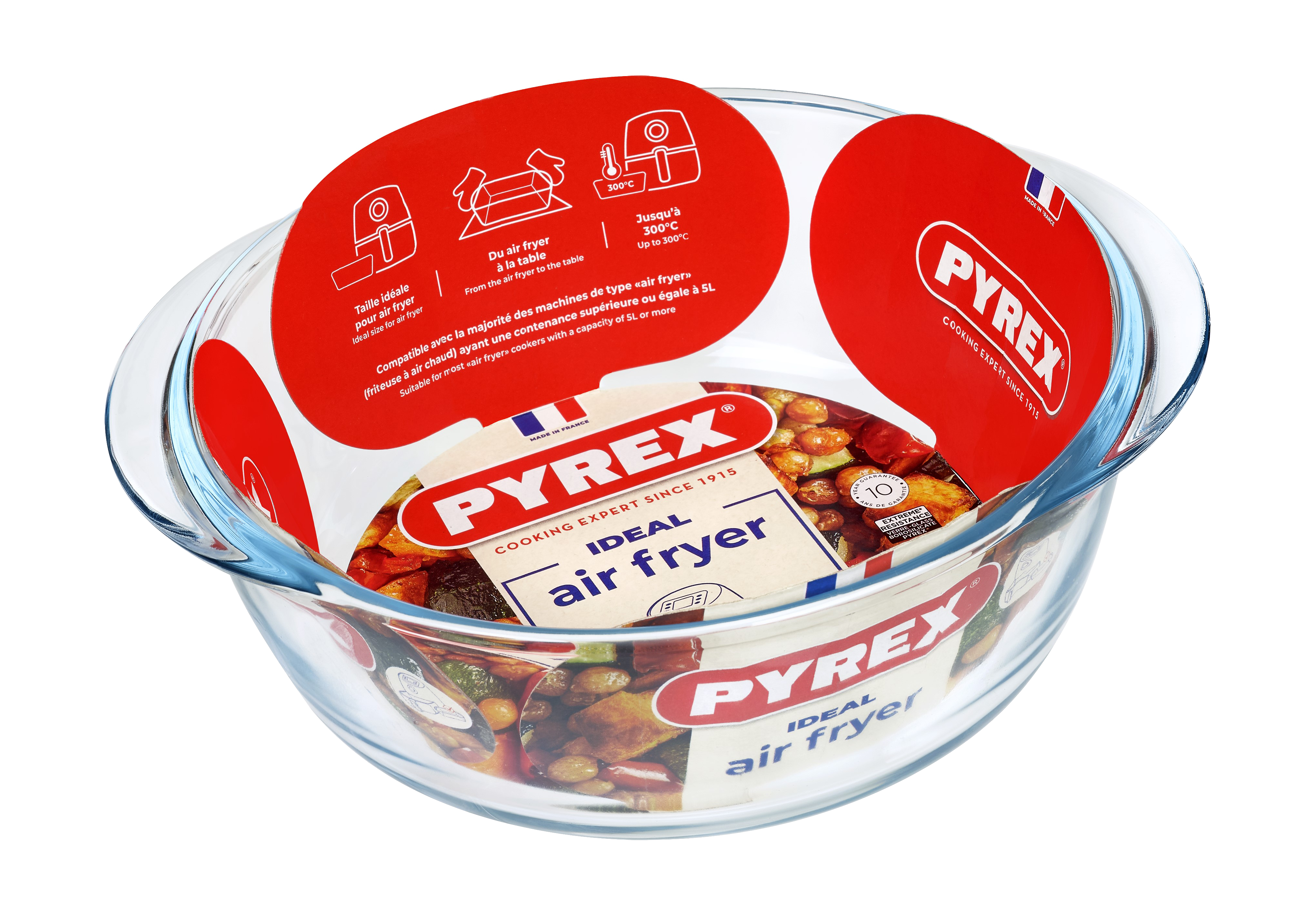 Brytfanna żaroodporna okrągła Air Fryer 18x21x9 cm 1 l Pyrex