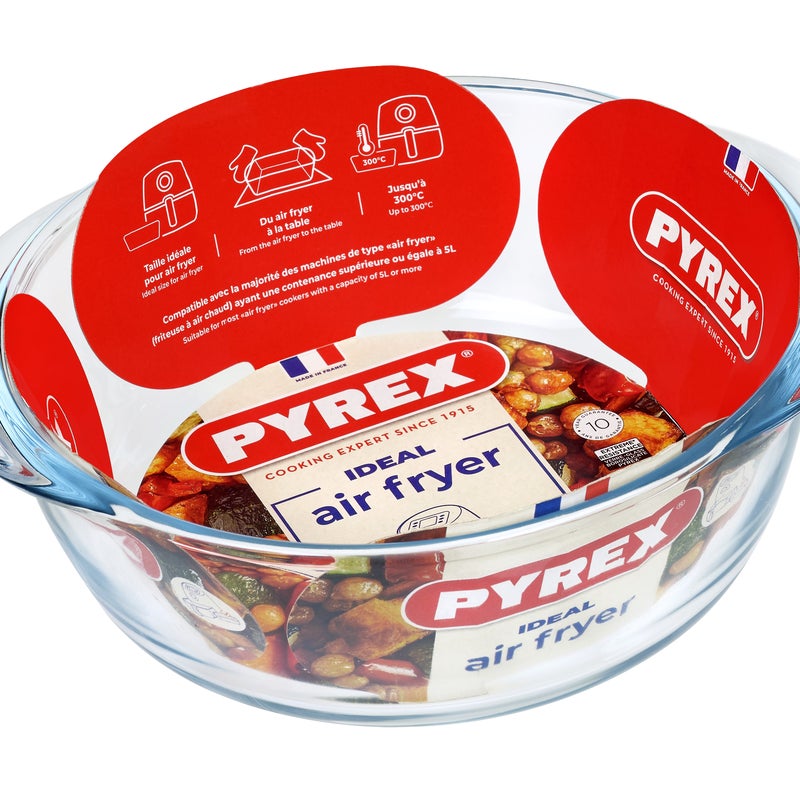 Brytfanna żaroodporna okrągła Air Fryer 18x21x9 cm 1 l Pyrex