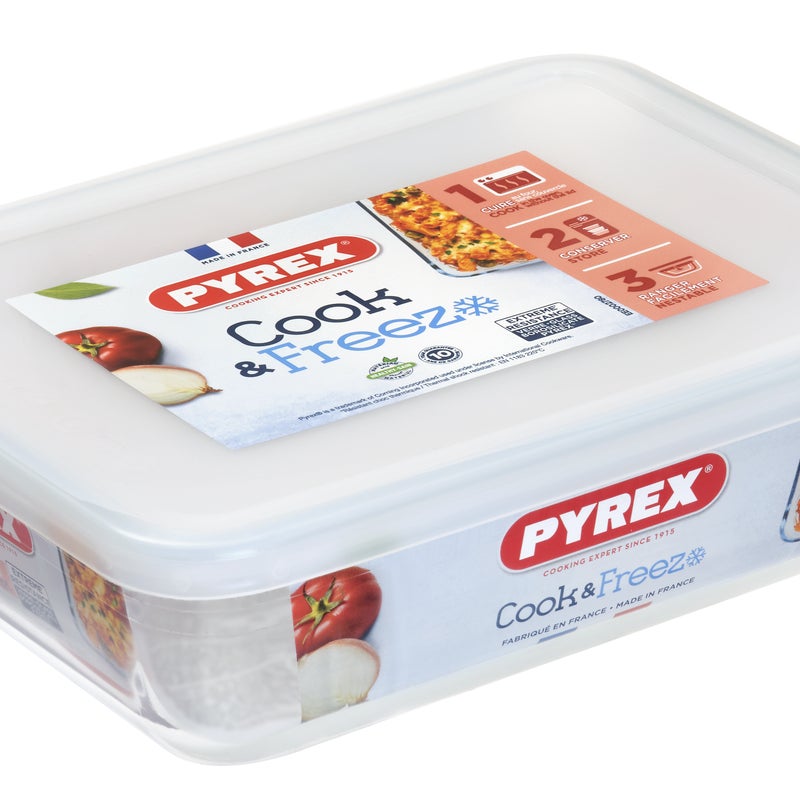 Naczynie żaroodporne Cook & Freeze z pokrywką 22x17 cm 1.5 l Pyrex