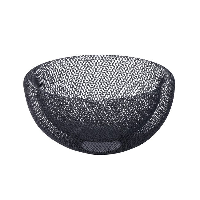 Cos Fructe Inox Cos fructe si legume, Delinia, din metal, Ø 29.5 x H 14.7 cm, negru ...