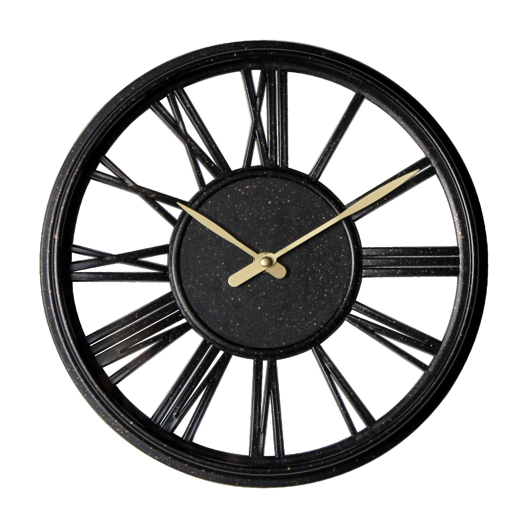 Ceas de perete Erato, diametru 30 cm, negru