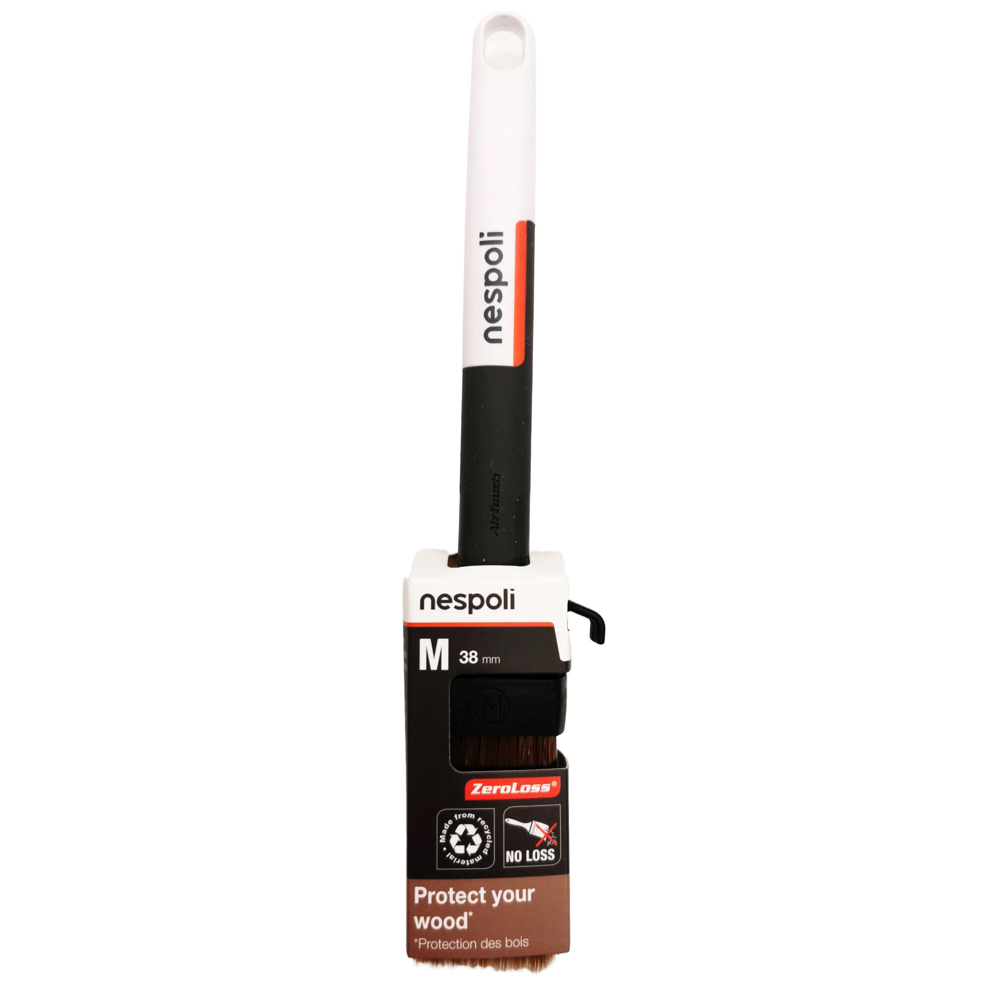 Pensula plata Nespoli Zeroloss, pentru produse din lemn, latime 38 mm, maner plastic reciclat