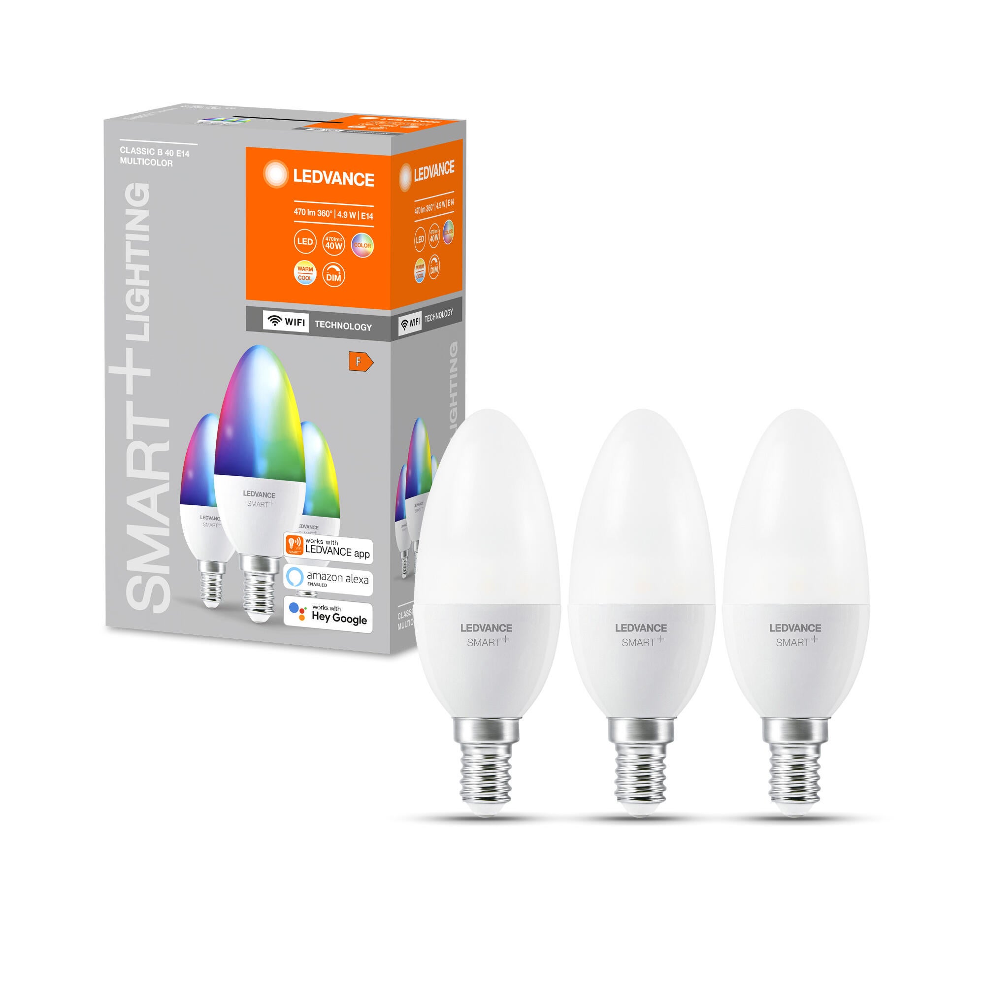 B40 Led Insert Bec LED Ledvance, E14, B40, 5 W, 470 lm, RGB, set 3 bucati | Leroy Merlin