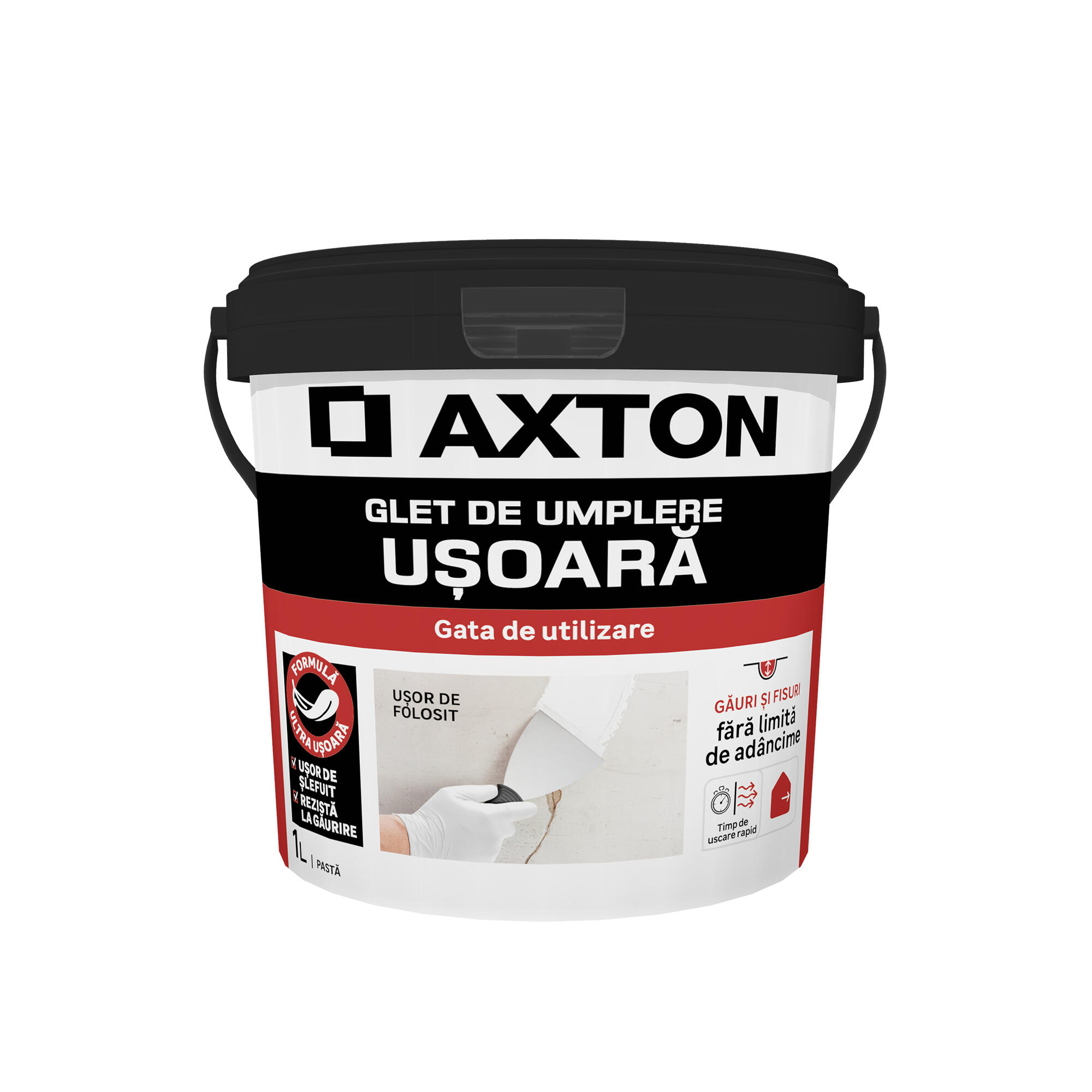 Glet pasta Axton, pentru umplere usoara, interior, alb, 1 l
