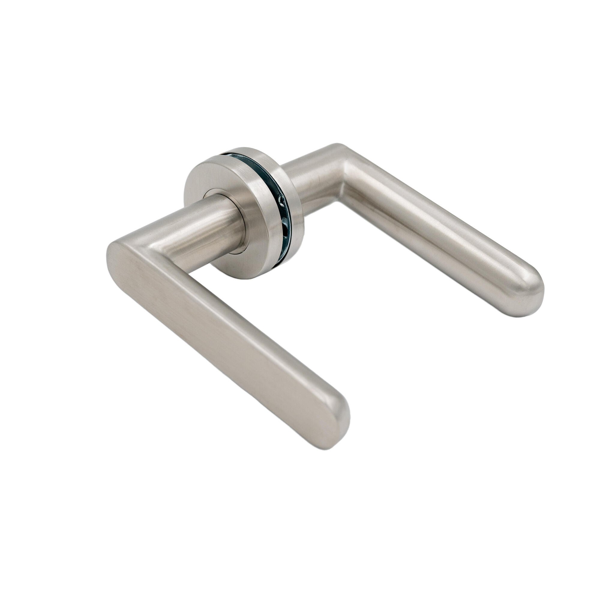 Maner tip rozeta pentru usa exterior, Elisa, inox, argintiu