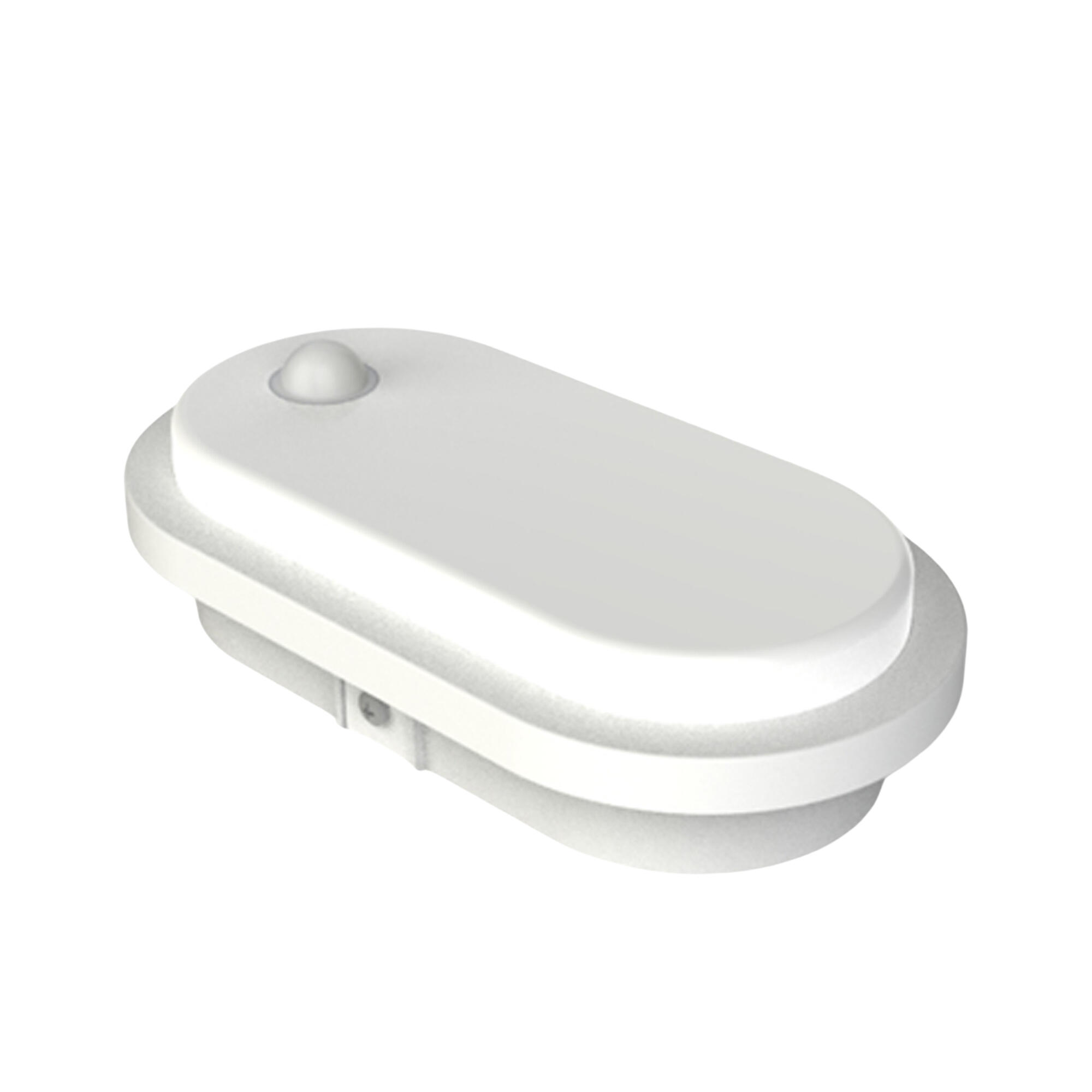 Aplica LED exterior Ezy, 10 W, 1620 lm, lumina neutra, 4000K, IP54, cu senzor de miscare, alb