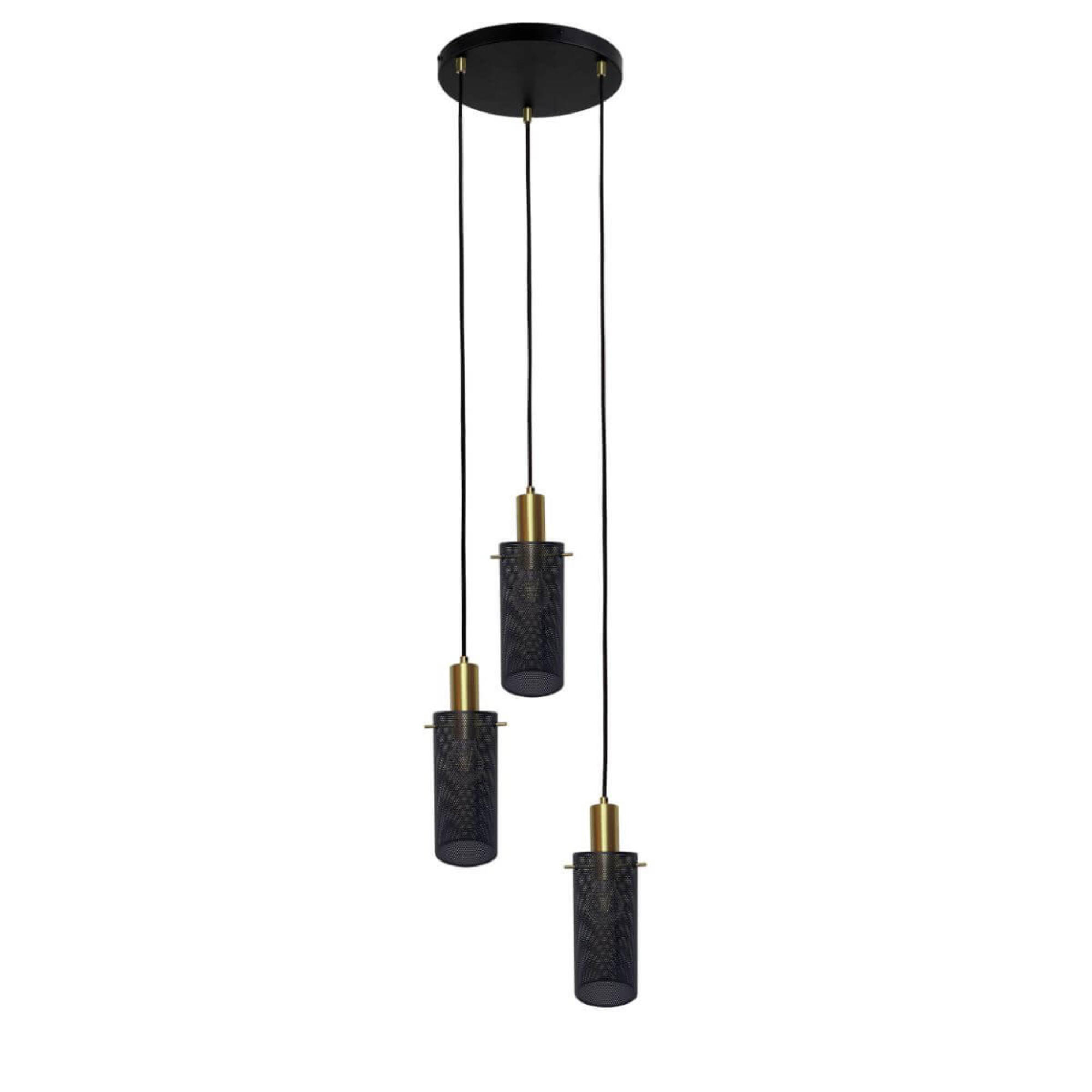 Pendul Tirana, 3 x E27, 40 W, negru, rotund