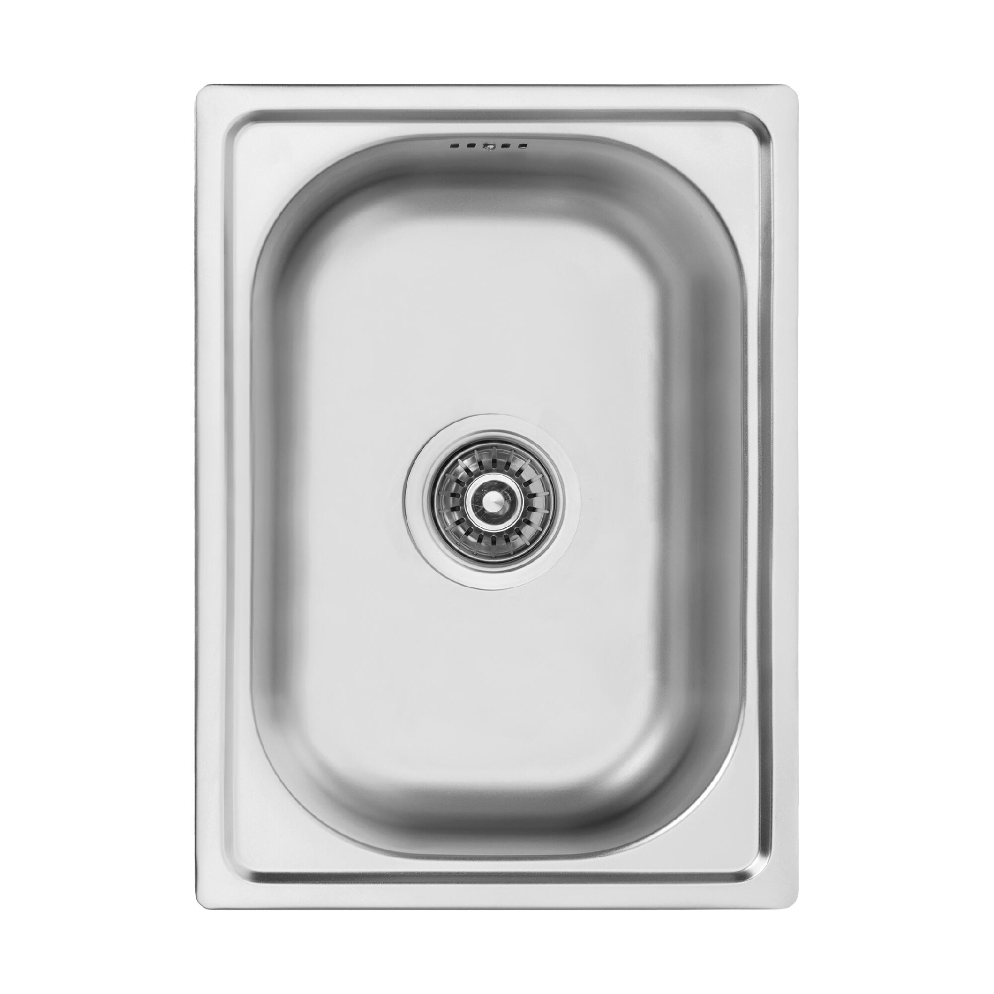 Chiuveta bucatarie Mini din inox, 35 x 48 cm, adancime cuva 16 cm, incastrabila, reversibila, argintiu
