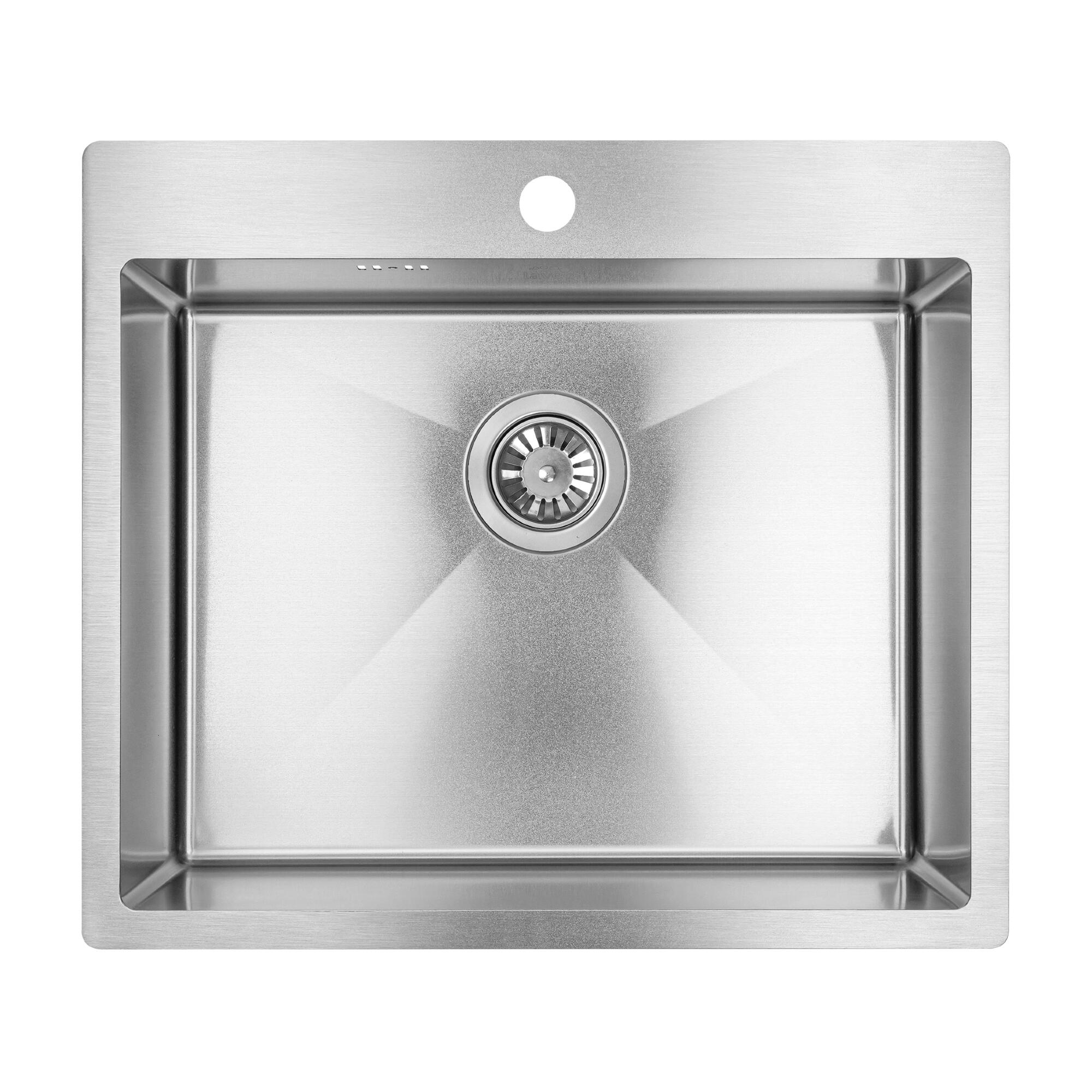 Chiuveta bucatarie Marmara din inox, 59 x 51 cm, adancime cuva 19 cm, incastrabila, gri deschis