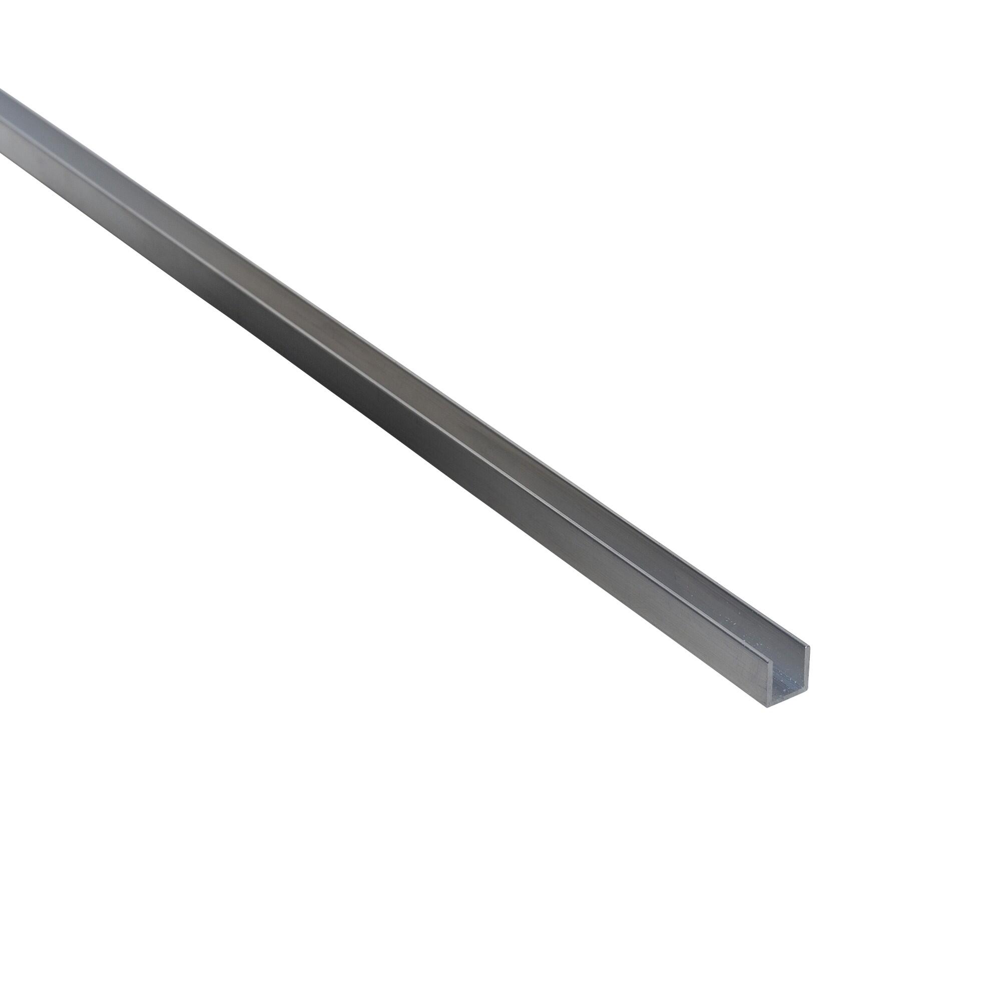 Profil U aluminiu brut, 8 x 8 x 1 mm, L = 1 m