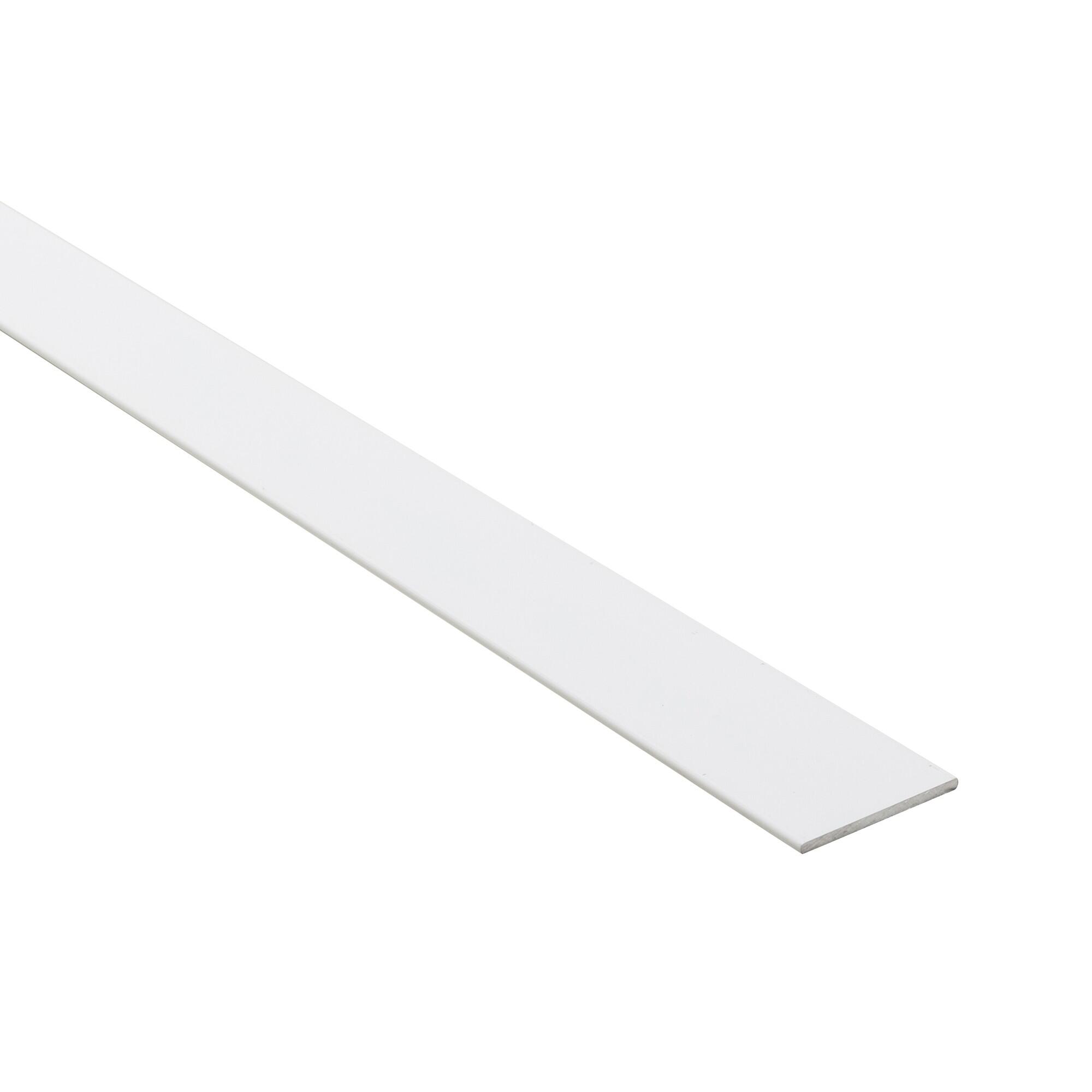 Platbanda aluminiu, 30 x 2 mm, L = 2.5 m, alb satinat