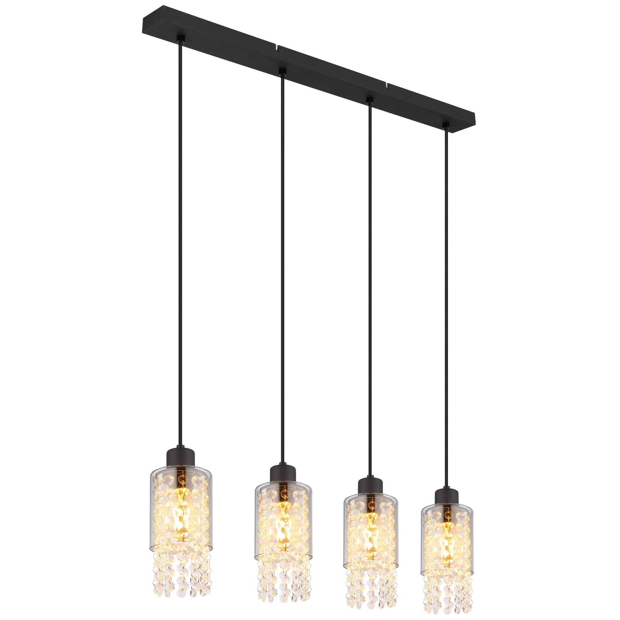 Pendul Backey, 4 x E27, 40 W, L 73 cm, negru