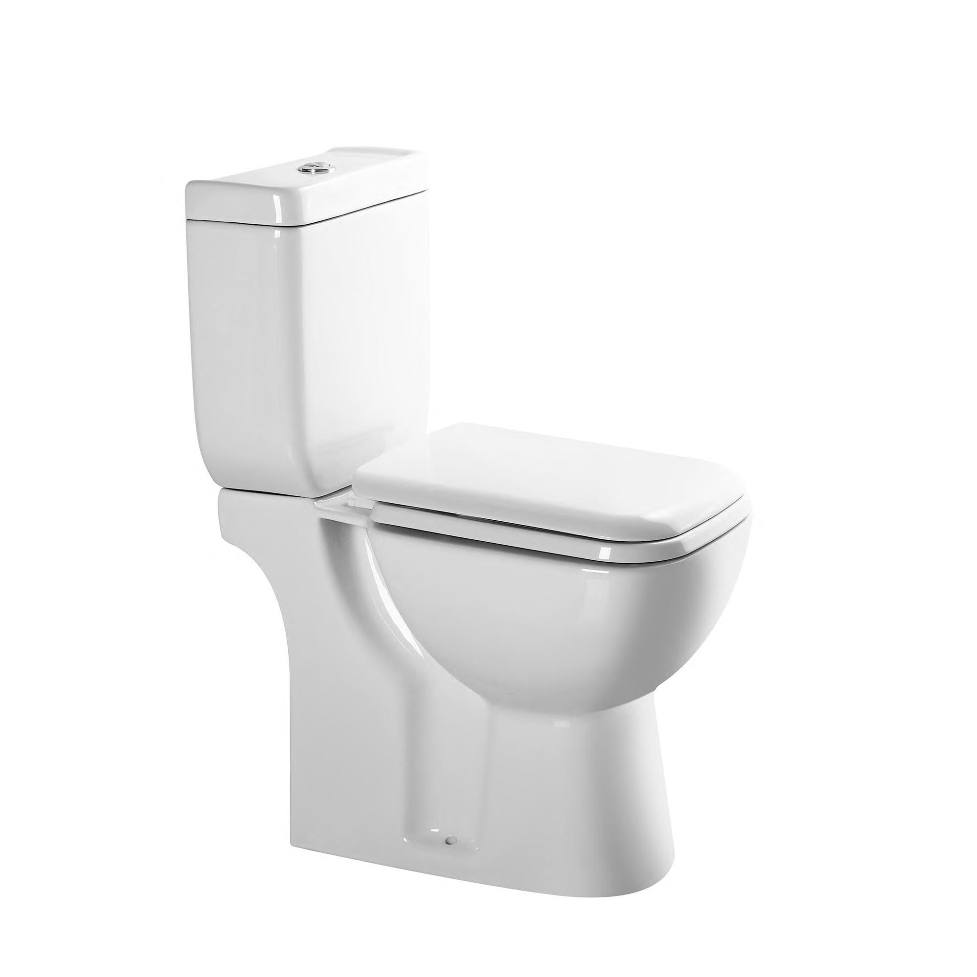 Set vas WC, stativ, ceramic, evacuare orizontala, cu rezervor si capac, 6L