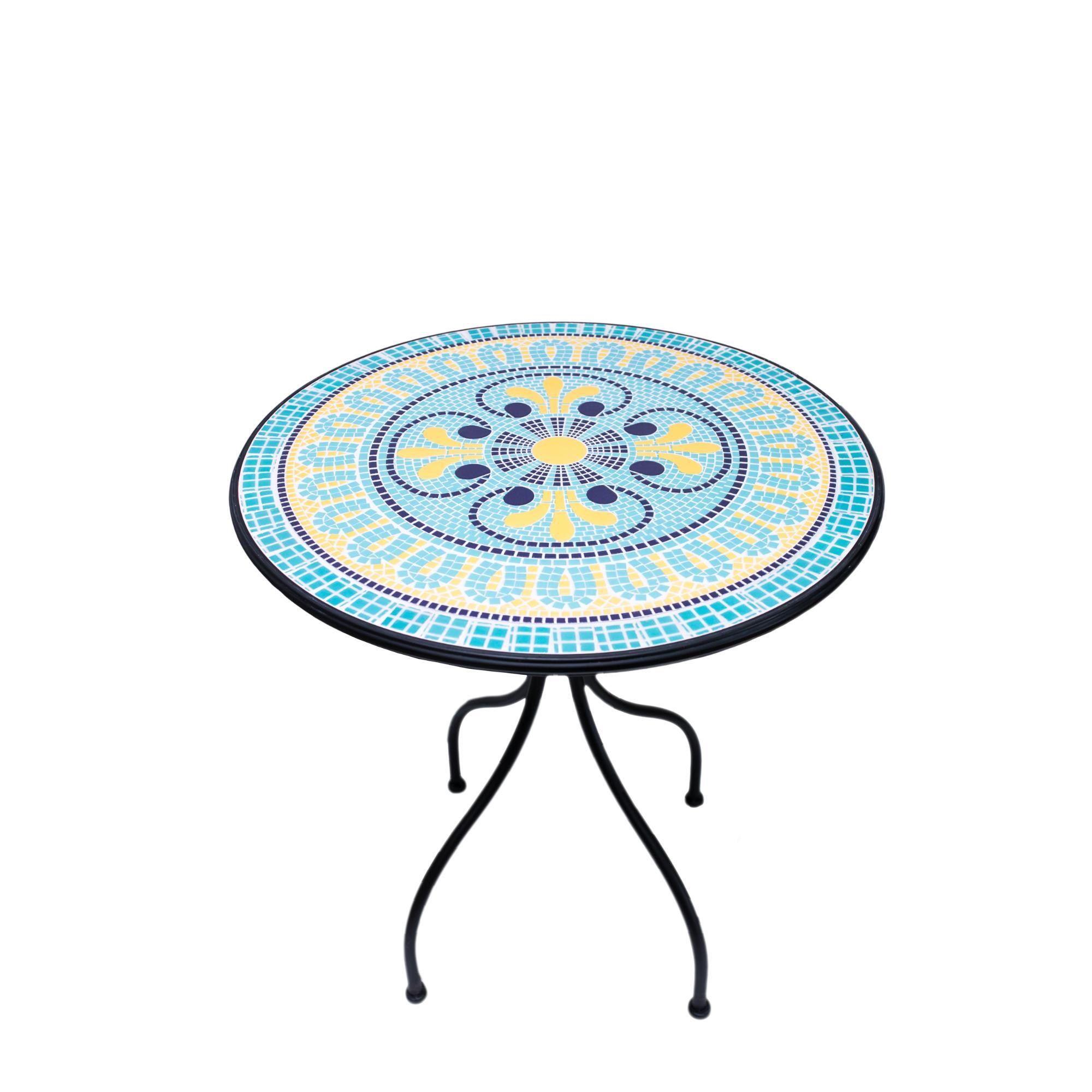 Masa Mozaic, rotunda, metal, diametru 70 cm