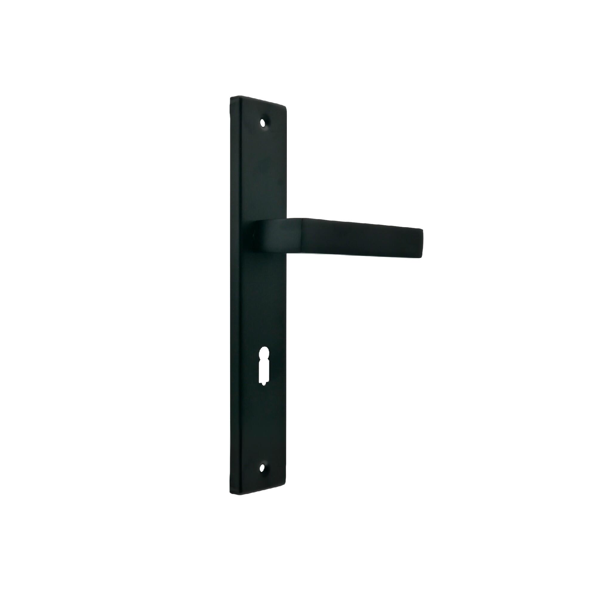 Maner cu sild usa interior, Qubik, 72 mm, pentru cheie, aluminiu, negru