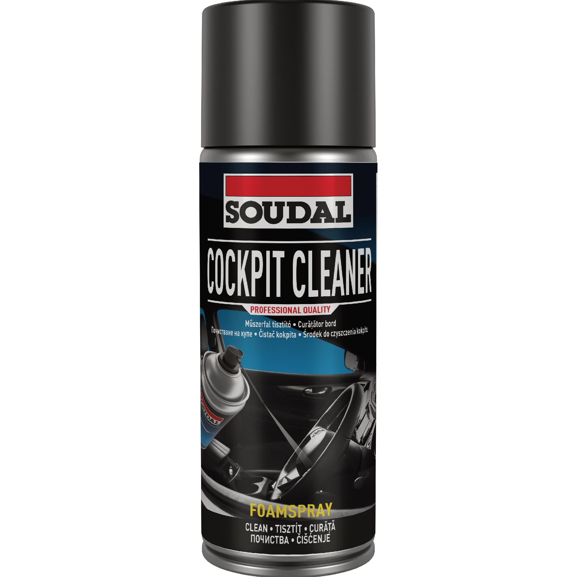 Spray spuma pentru curatare suprafete interior auto, Soudal, 400 ml