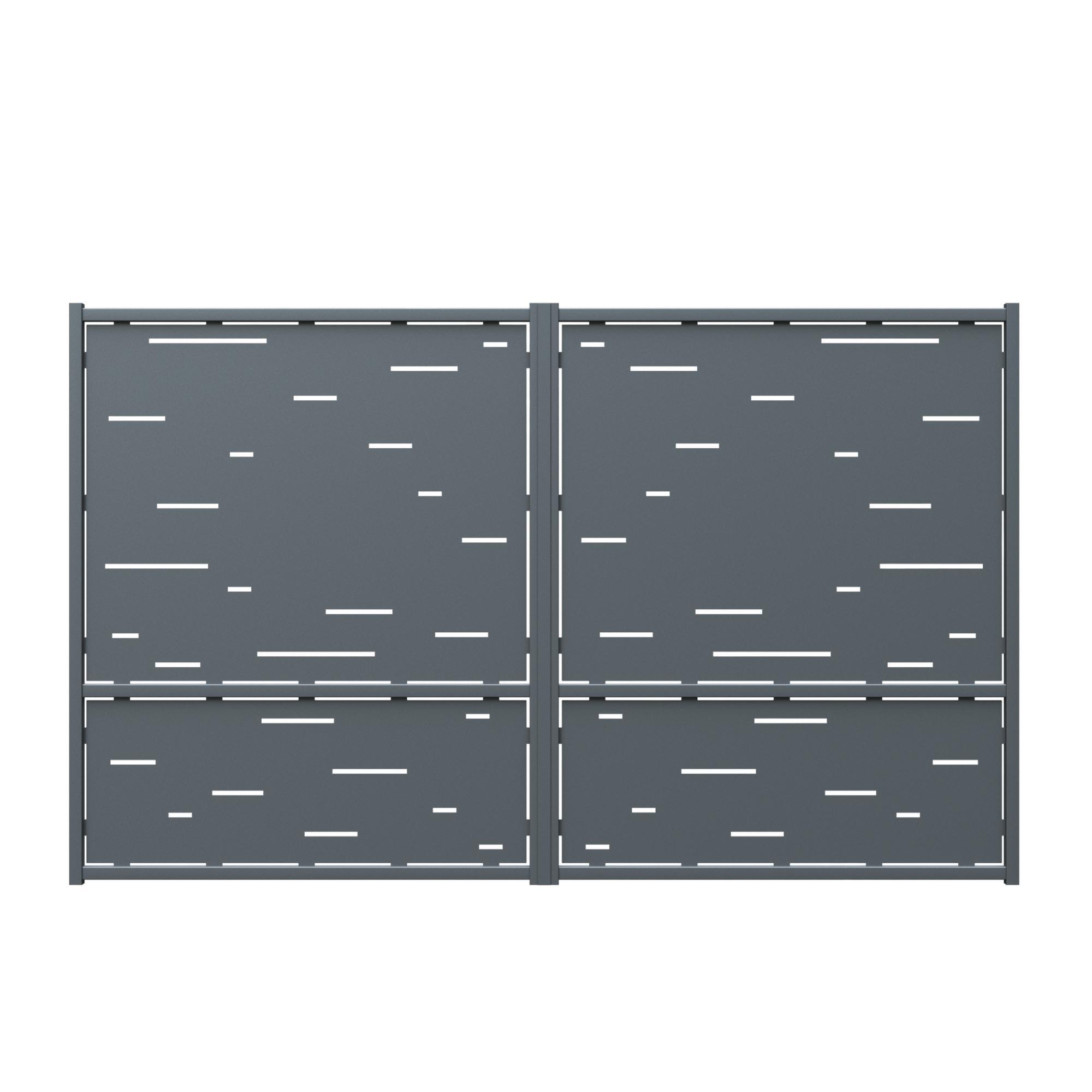 Poarta auto, model 56, otel, 300 x 180 cm, 2 mm, batanta, gri antracit, accesorii incluse