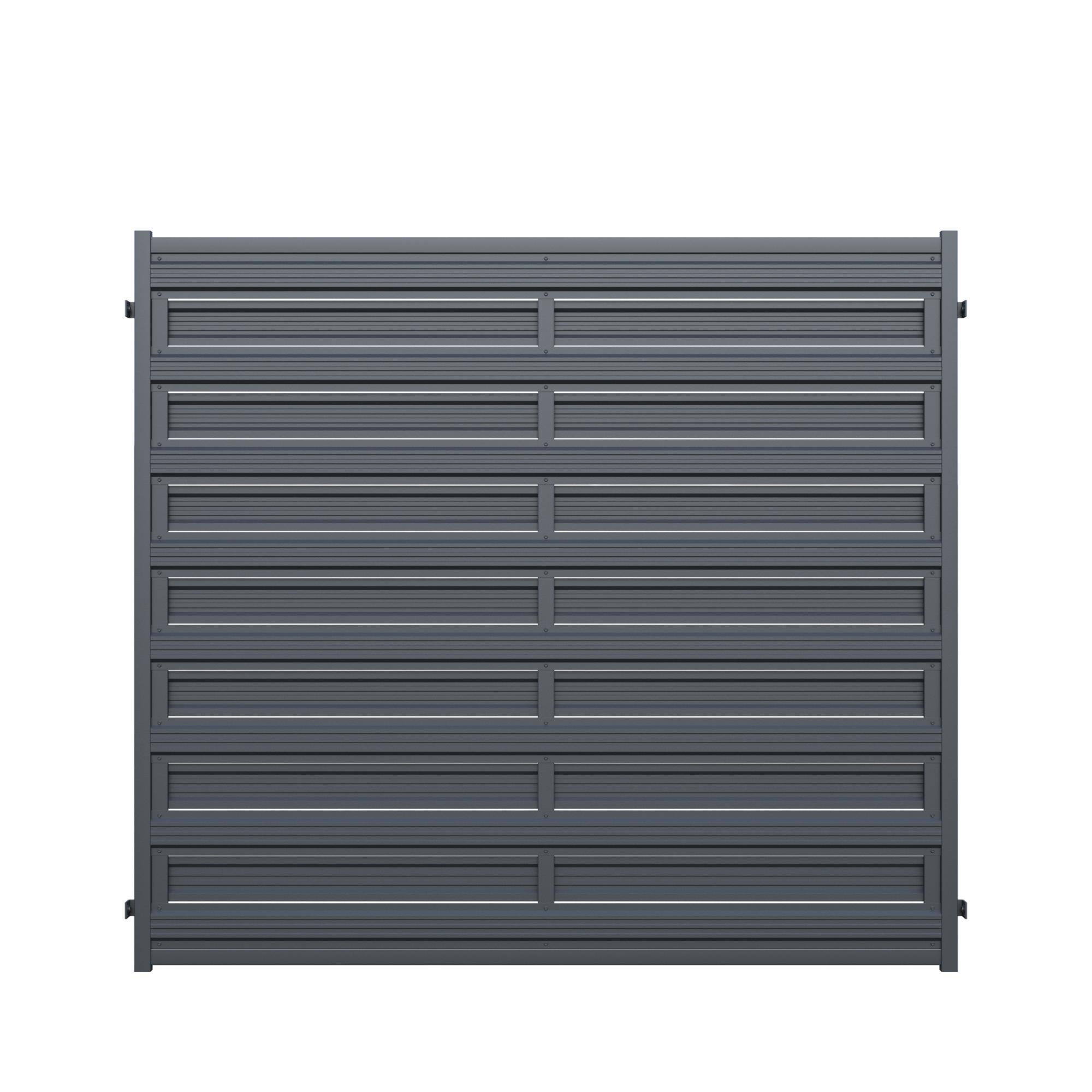 Panou gard mare, model 77, sipca metalica, 200 x 180 cm, 0.4 mm, gri antracit