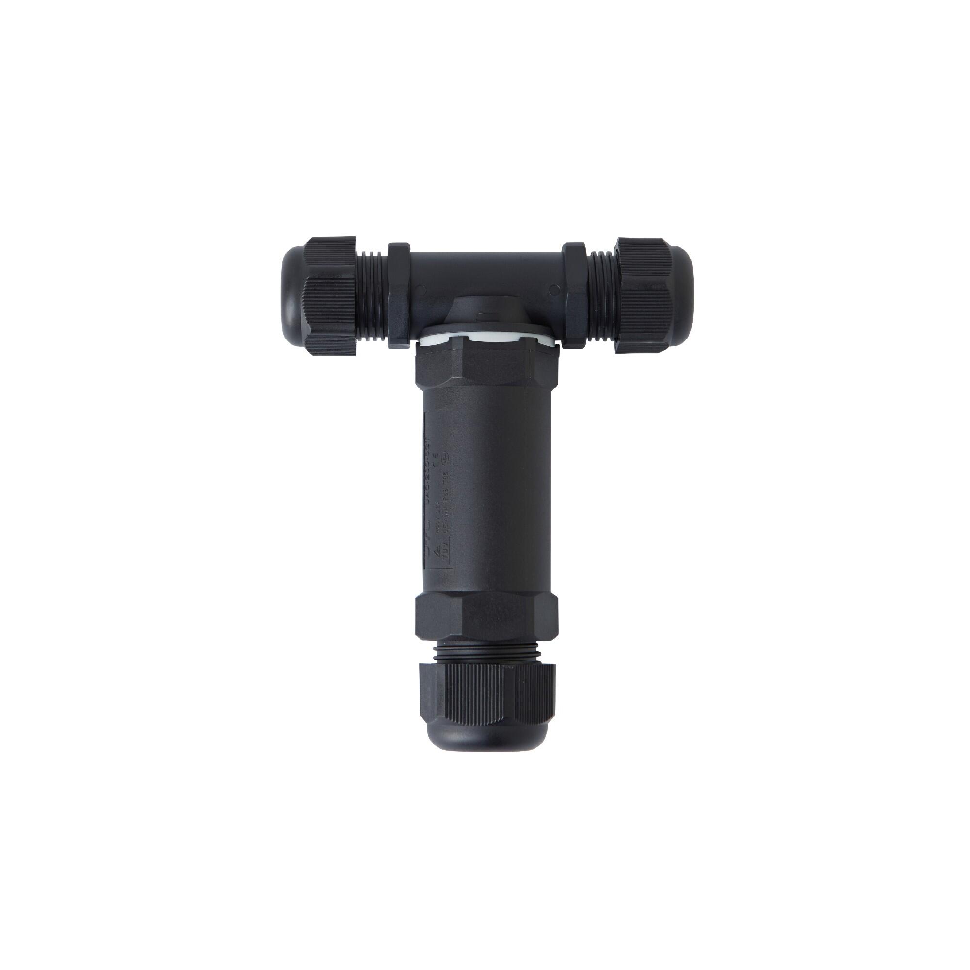 Conector tip T, IP68, 2.5 mm², 3 fire, negru