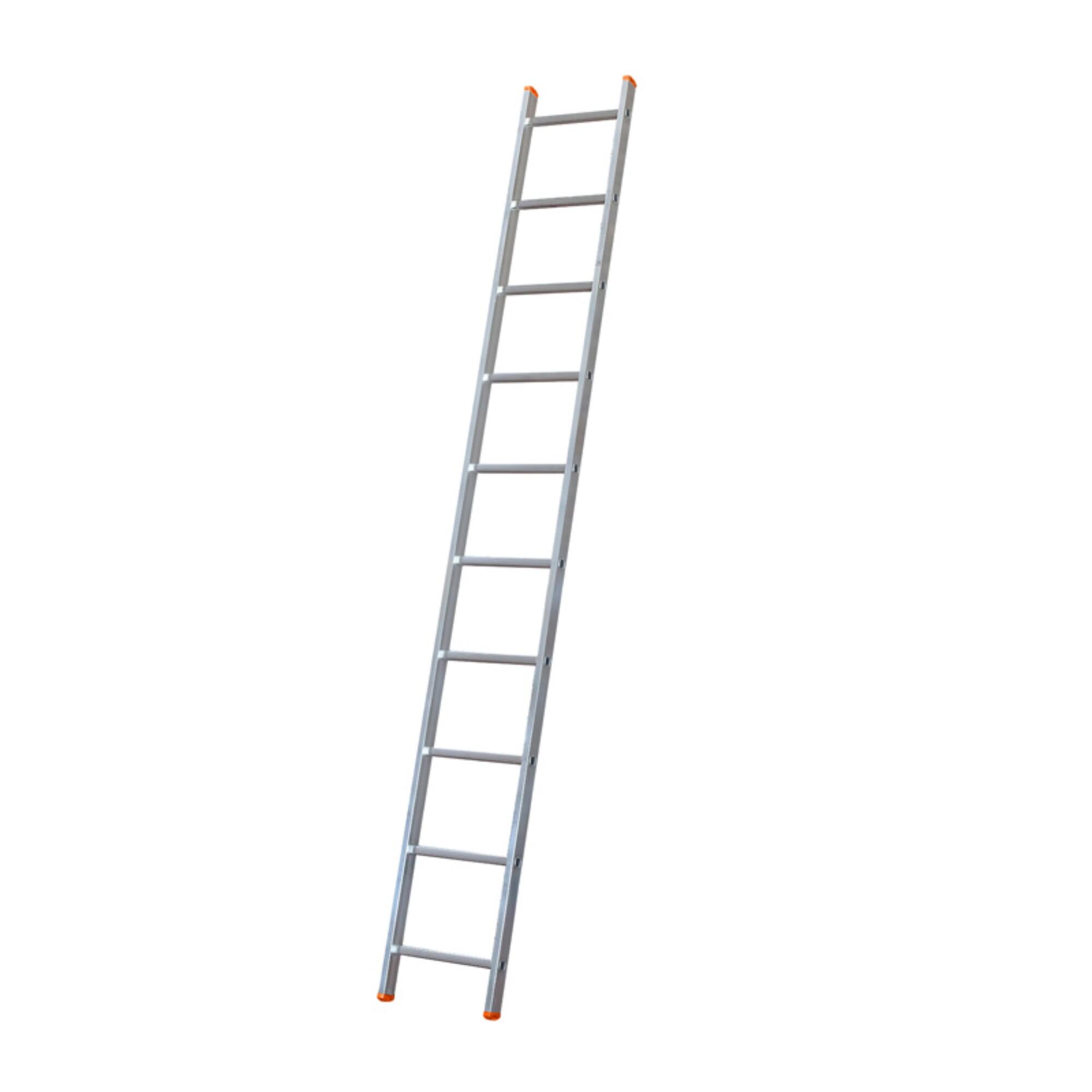 Scara aluminiu Altrad, rezemata, 1 x 9 trepte, picioare anti-derapante, argintiu