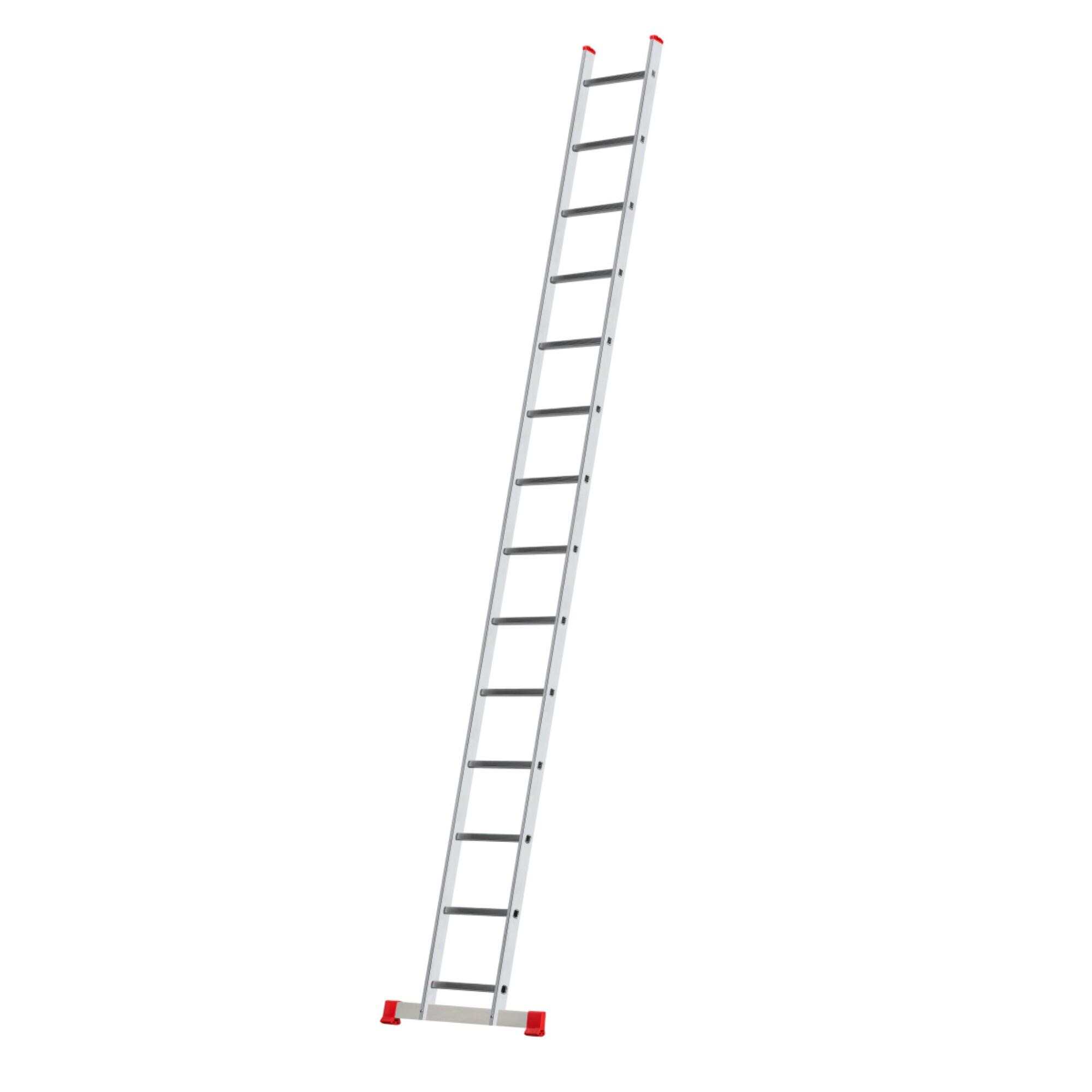 Scara aluminiu Altrad, rezemata, 1 x 14 trepte, picioare anti-derapante, argintiu