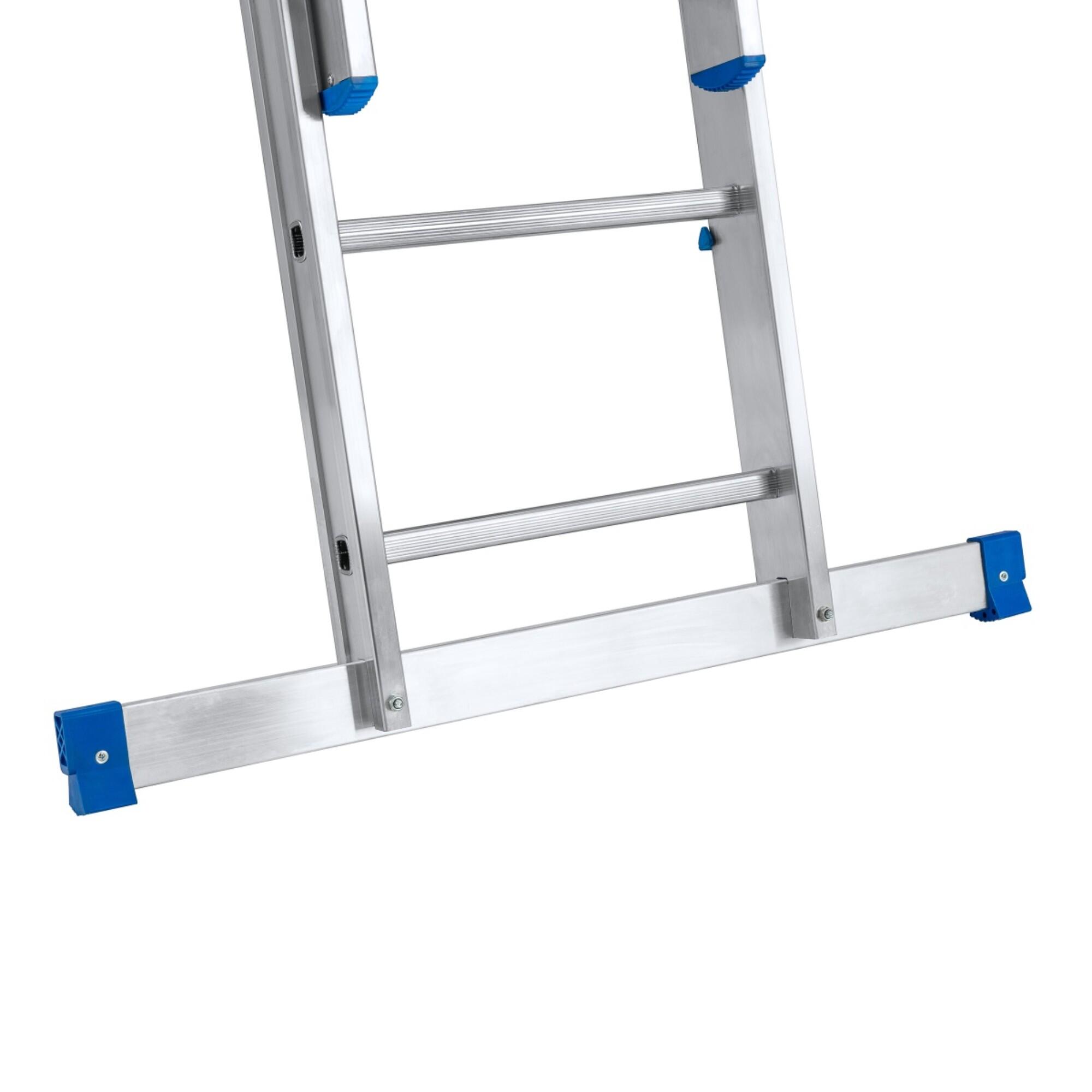 Scara industriala din aluminiu Altrad, 2 tronsoane, 2 x 18 trepte, argintiu