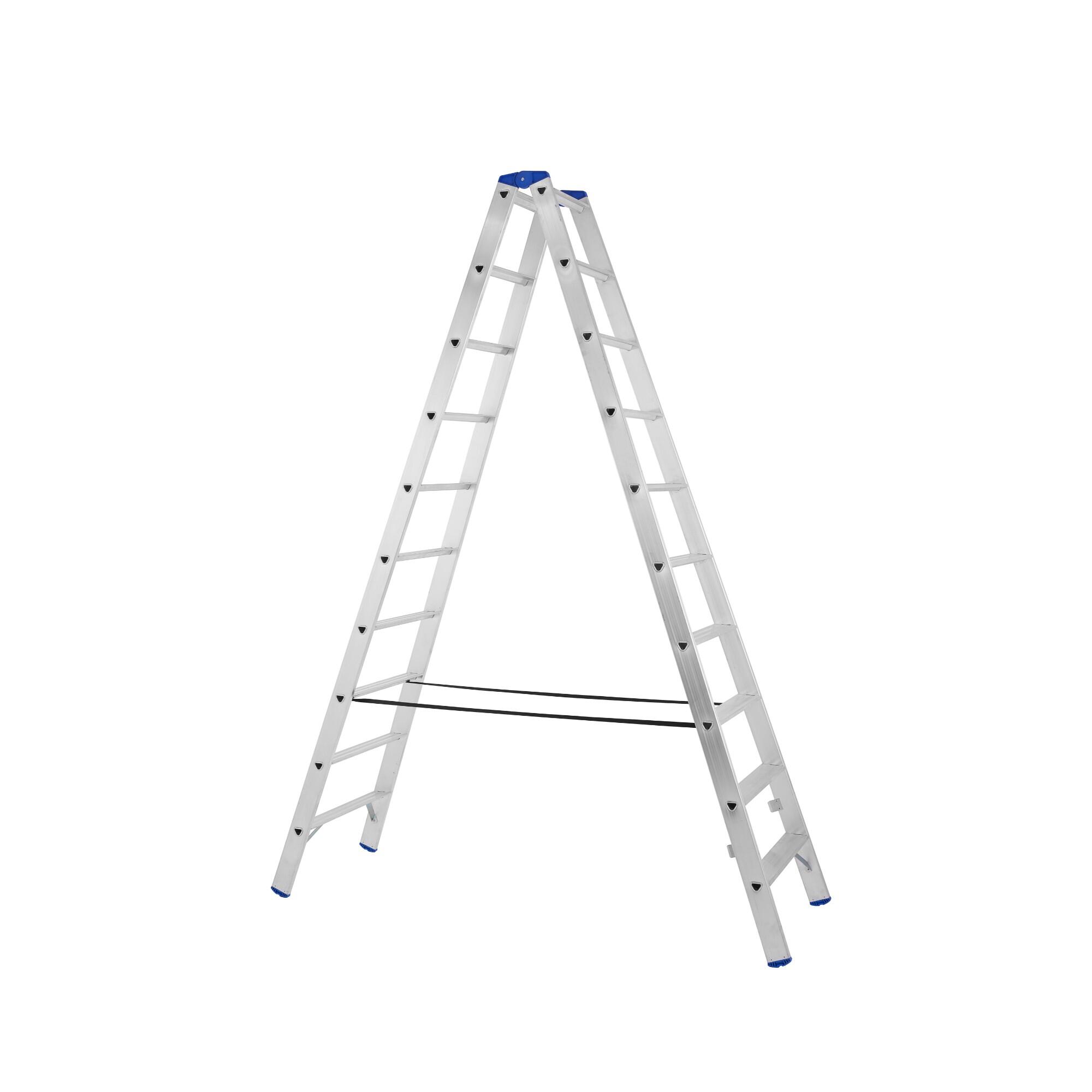 Scara aluminiu Altrad, 2 x 10 trepte, sarcina max. 150 kg, argintiu
