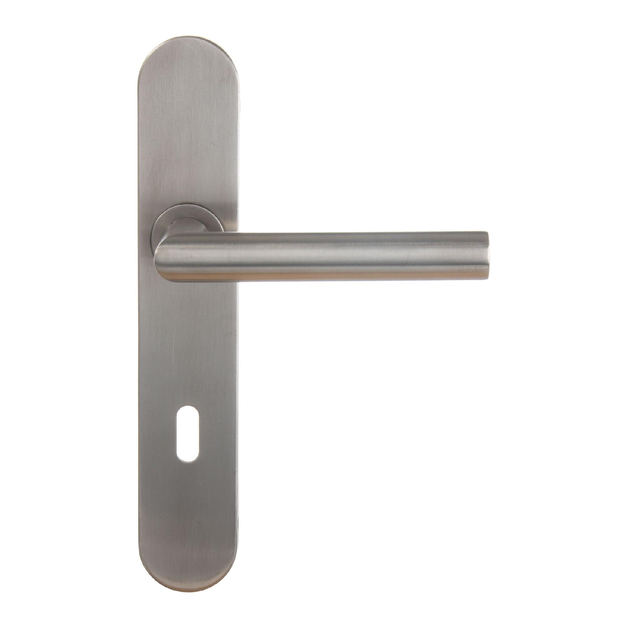 Maner cu sild usa exterior, 72 mm, pentru cheie, otel, argintiu