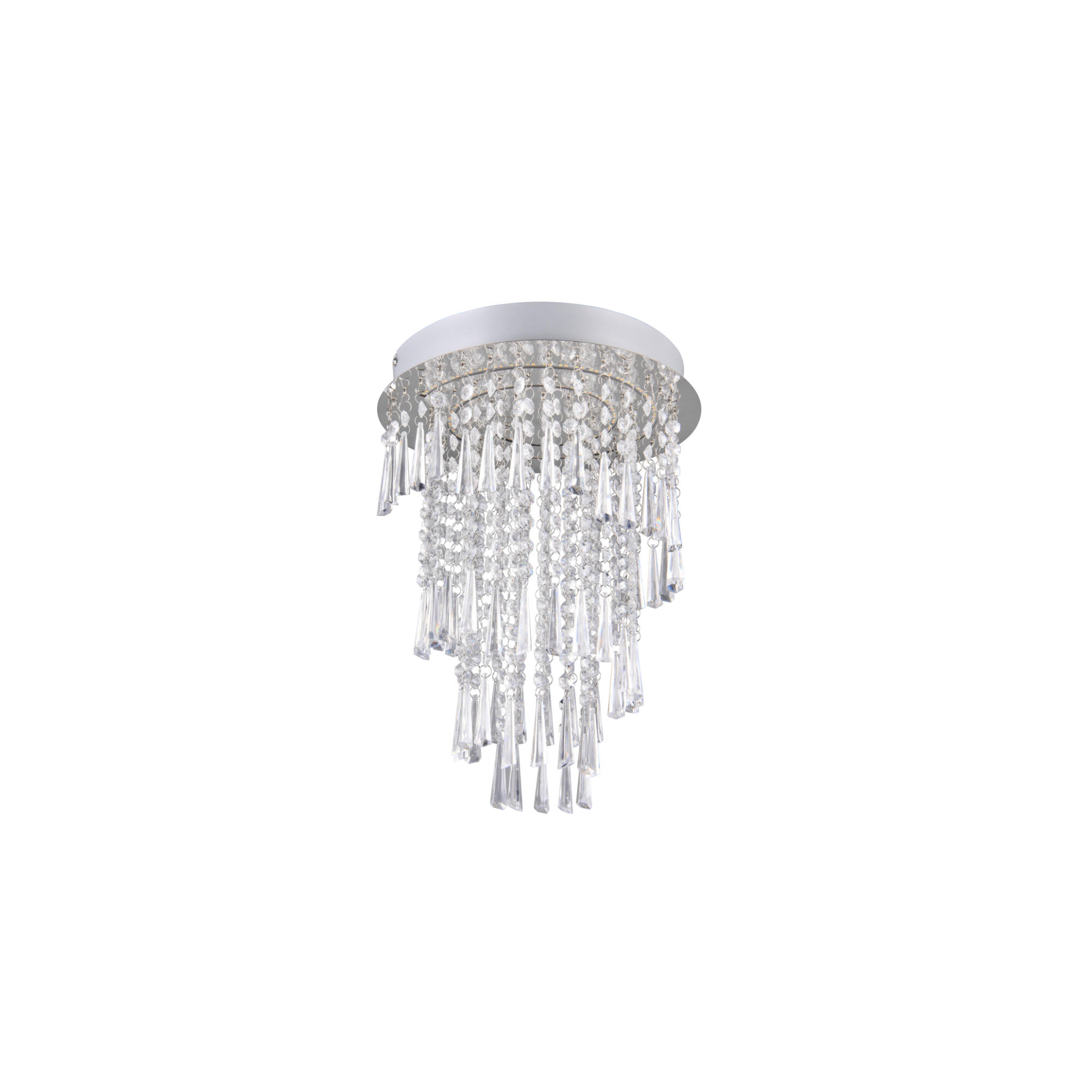 Plafoniera LED Pomp, 2400 lumeni, dimabil, CCT, cu telecomanda, crom