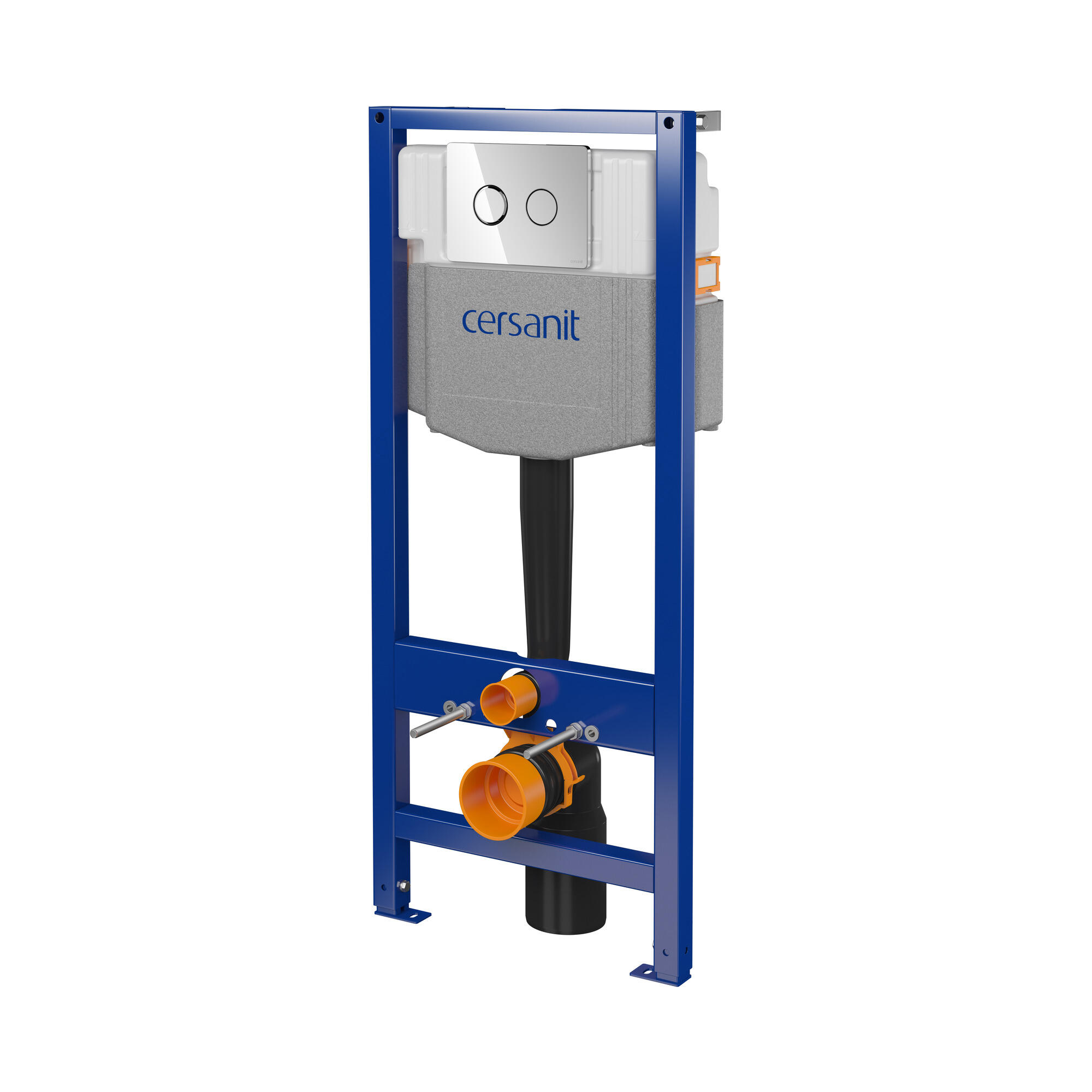 Rezervor WC Cersanit Movi, incastrat, actionare dubla, alimentare laterala, 5 L, cu cadru si clapeta