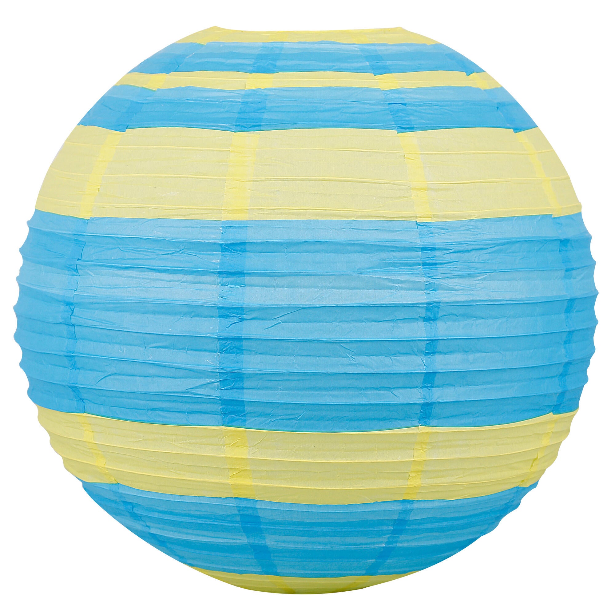 Abajur din hartie Kokon, D 50 cm, albastru / galben