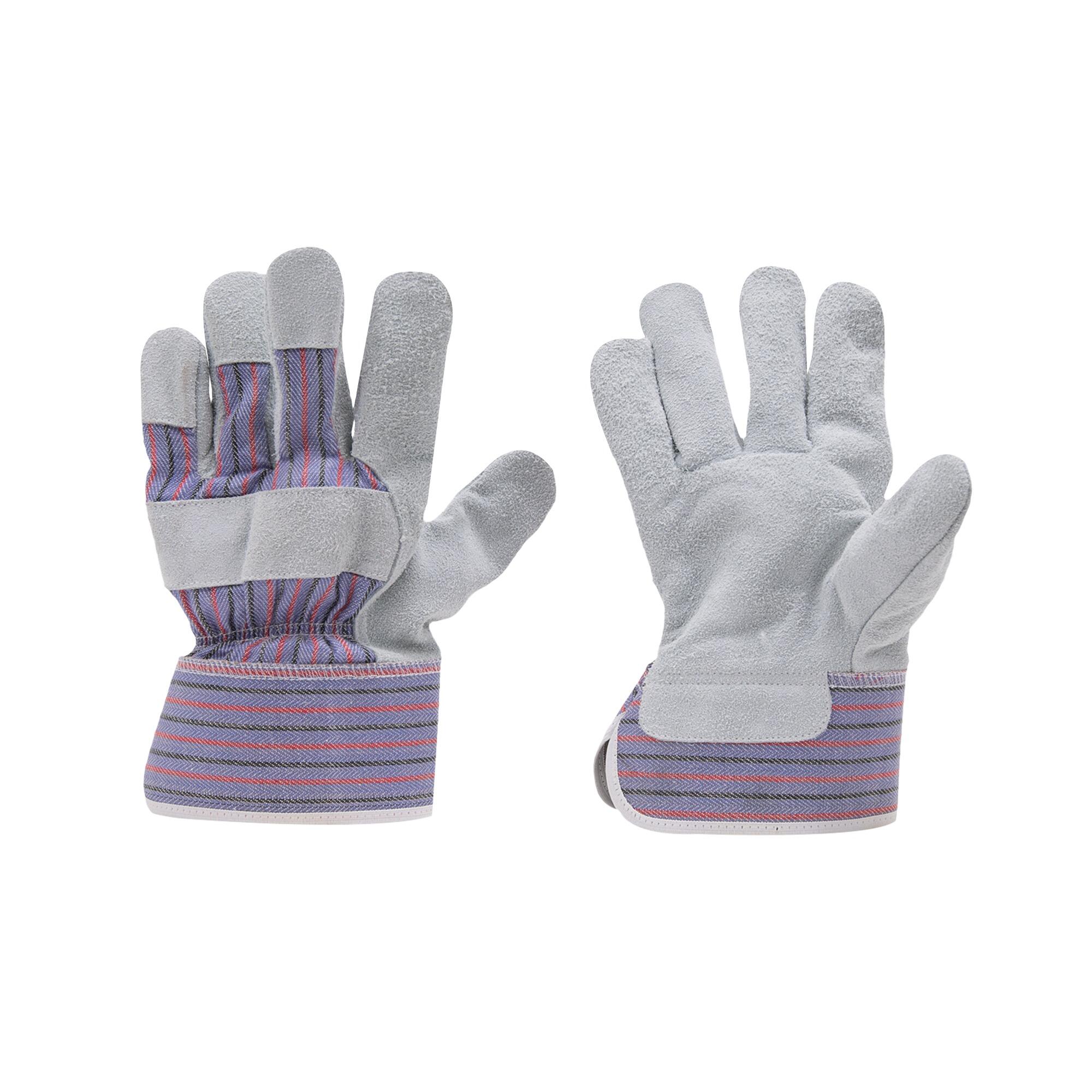 Manusi protectie piele+poliester+bumbac, marimea 9(L), gri