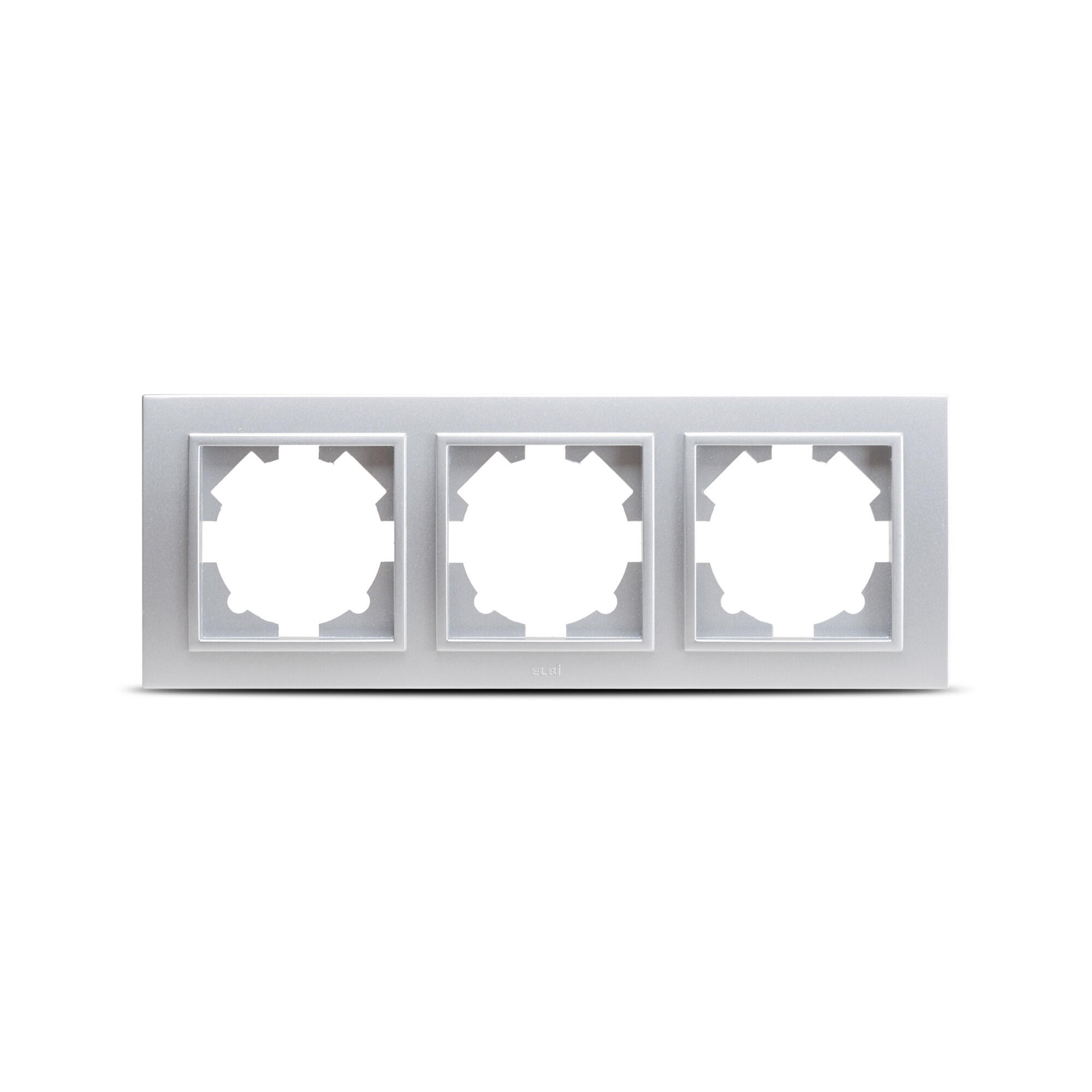 Rama decorativa tripla Zena, pentru aparataj clasic, IP20, gri